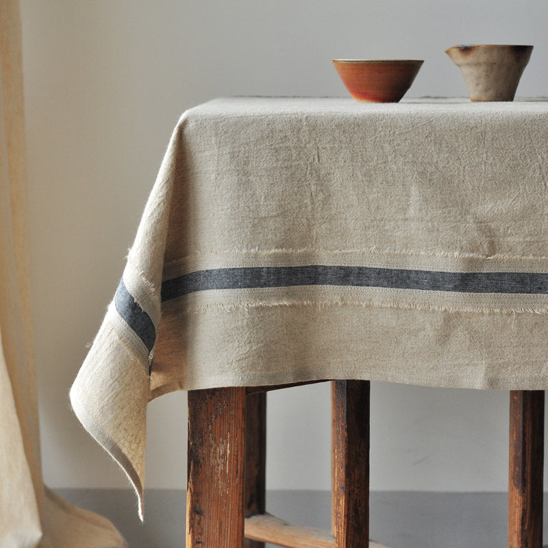Tischdecke aus Ramie-Baumwoll-Mix mit natürlicher Struktur