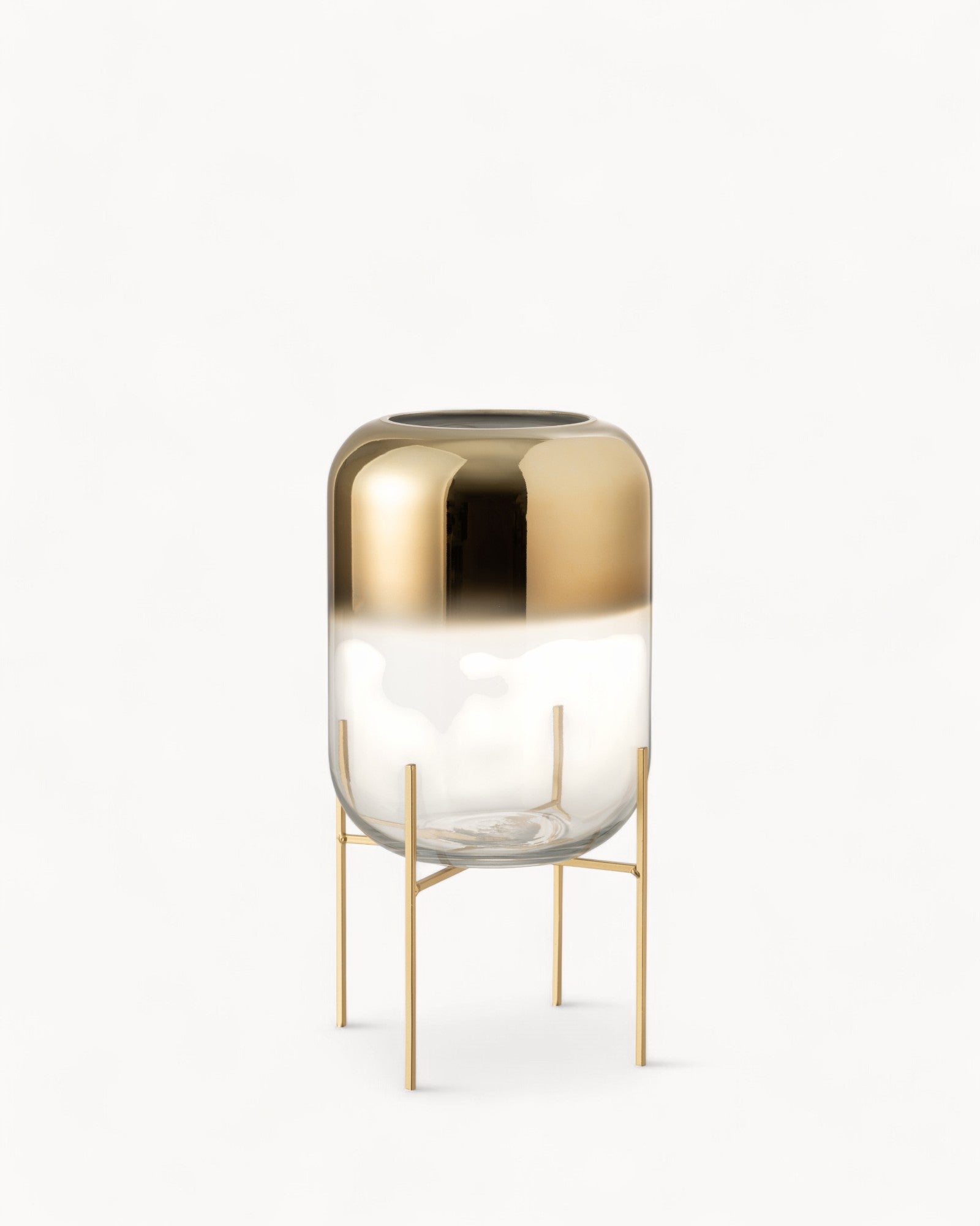 J-Line Vase Oceanne – Glas – Gold/Transparent – Groß