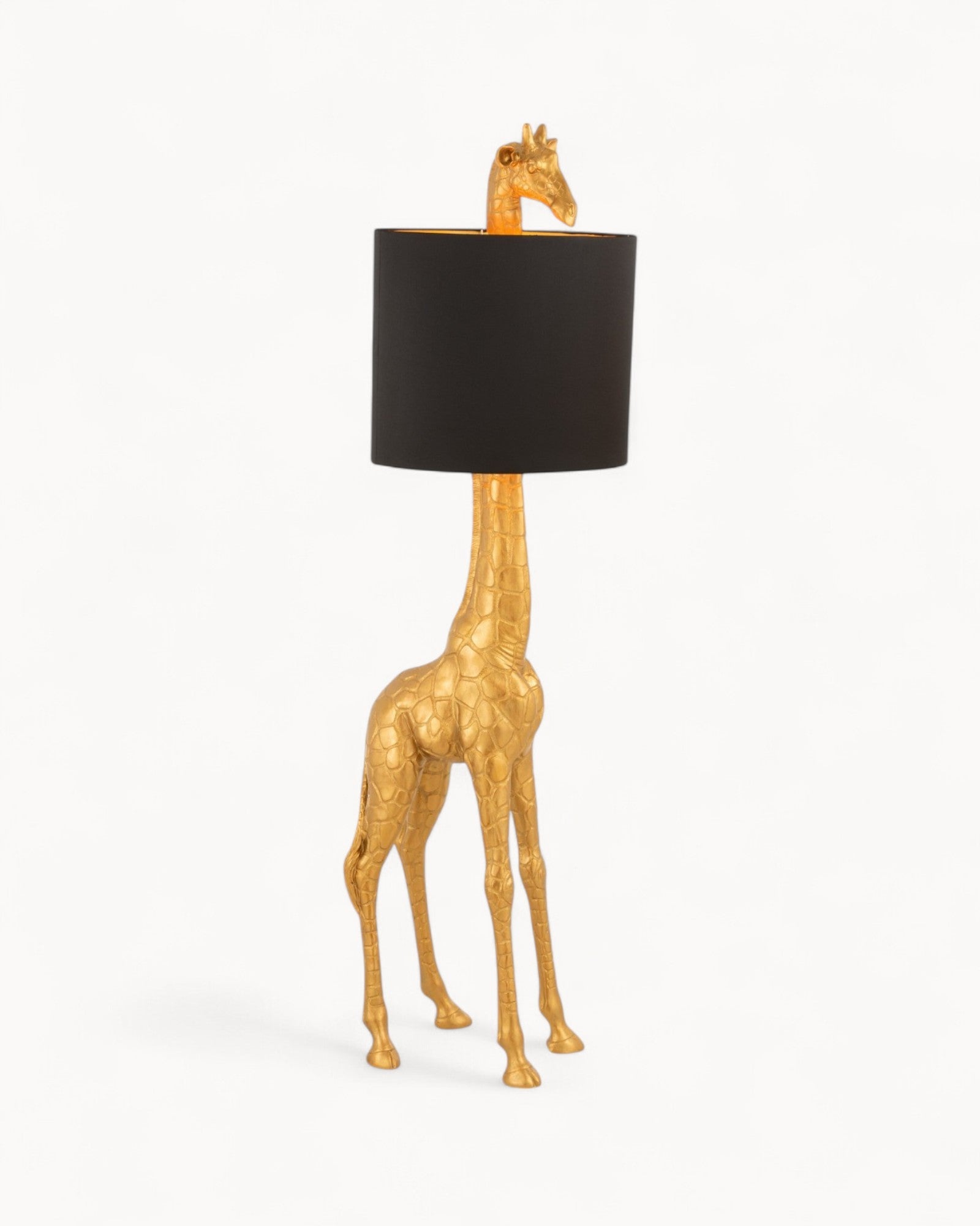 Stehlampe Giraffe Gold – Elegantes Design in Schwarz und Gold, 179 cm