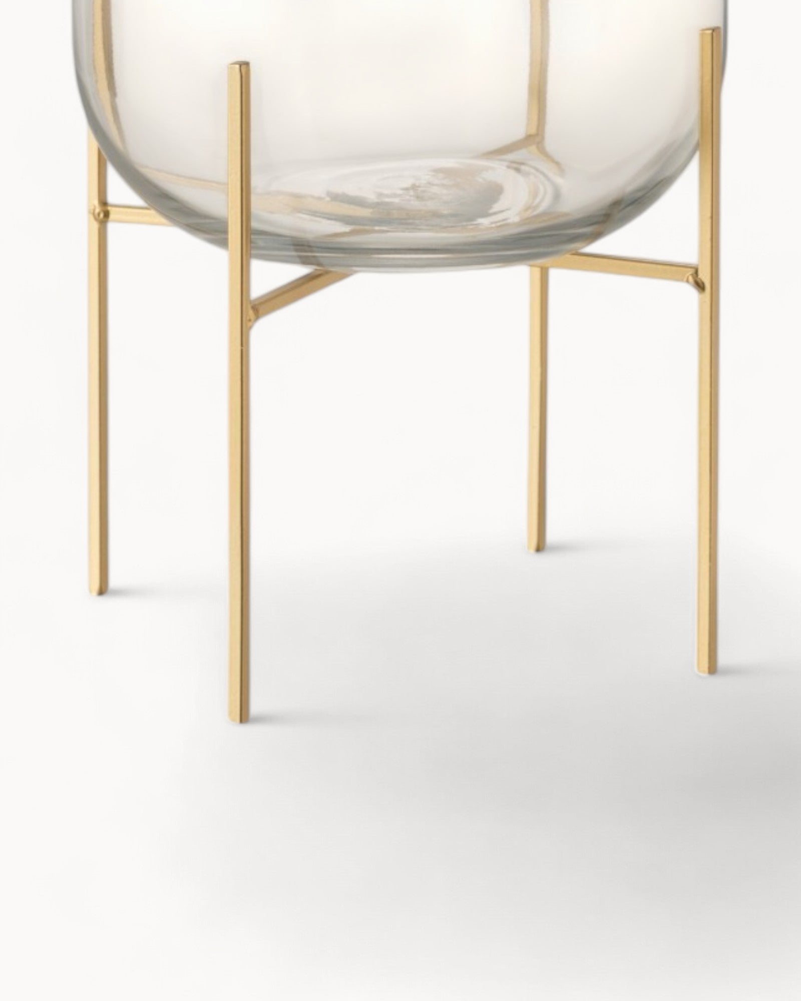 J-Line Vase Oceanne – Glas – Gold/Transparent – Groß