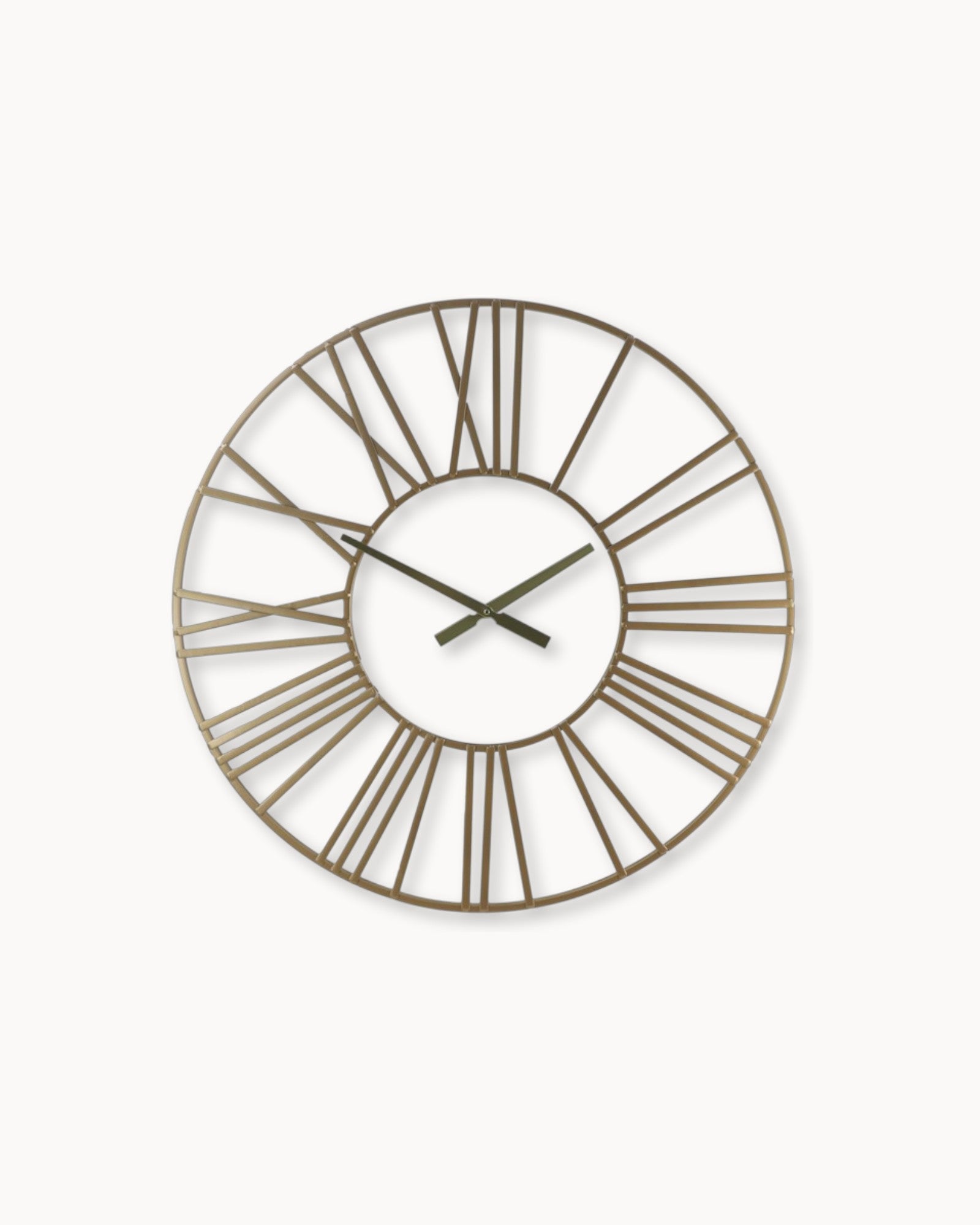Wanduhr Roman - Große Goldene Wanduhr mit Römischen Ziffern - Ø80 cm