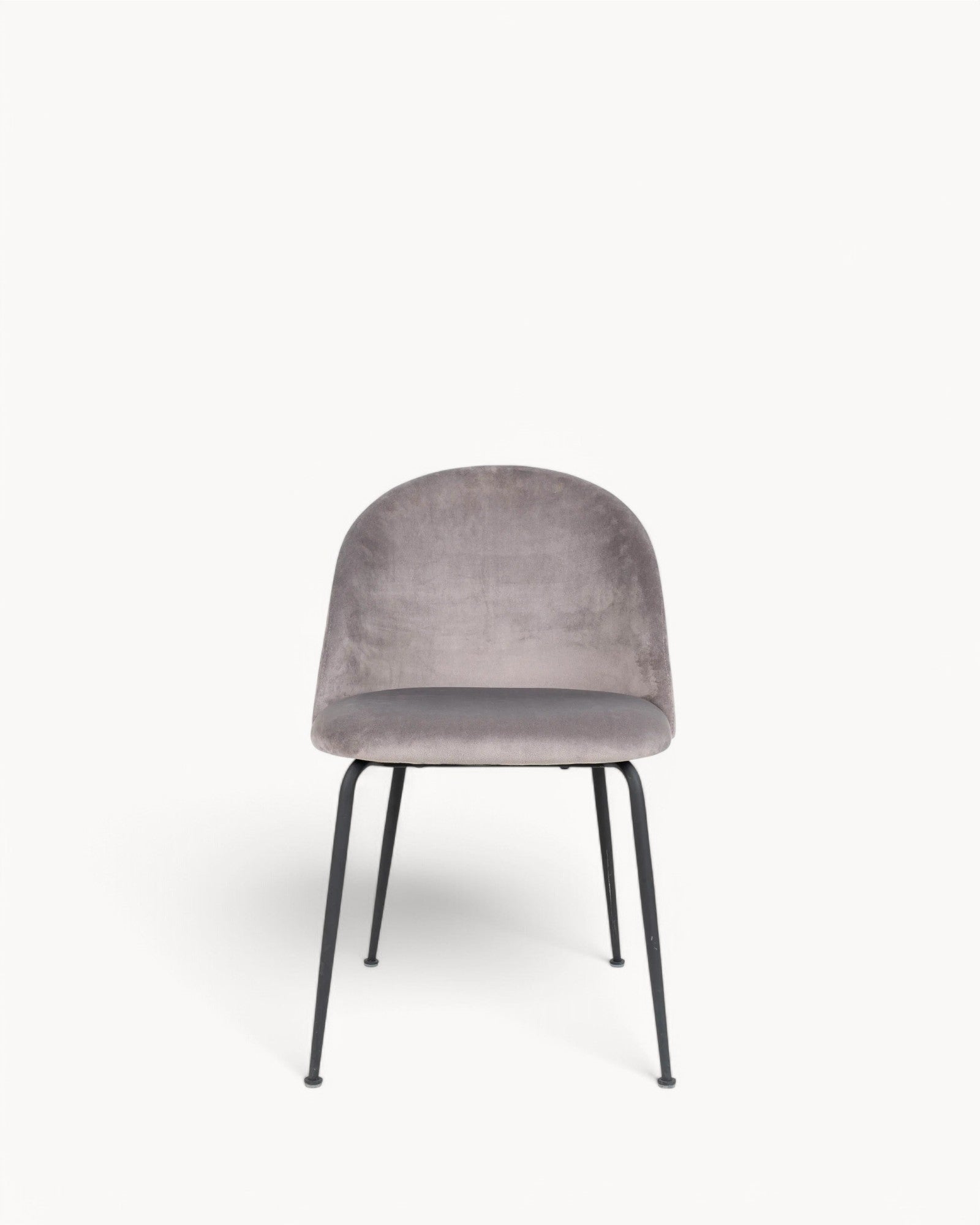 Geneve – Esszimmerstuhl – Grau Samt mit schwarzen Metallbeinen