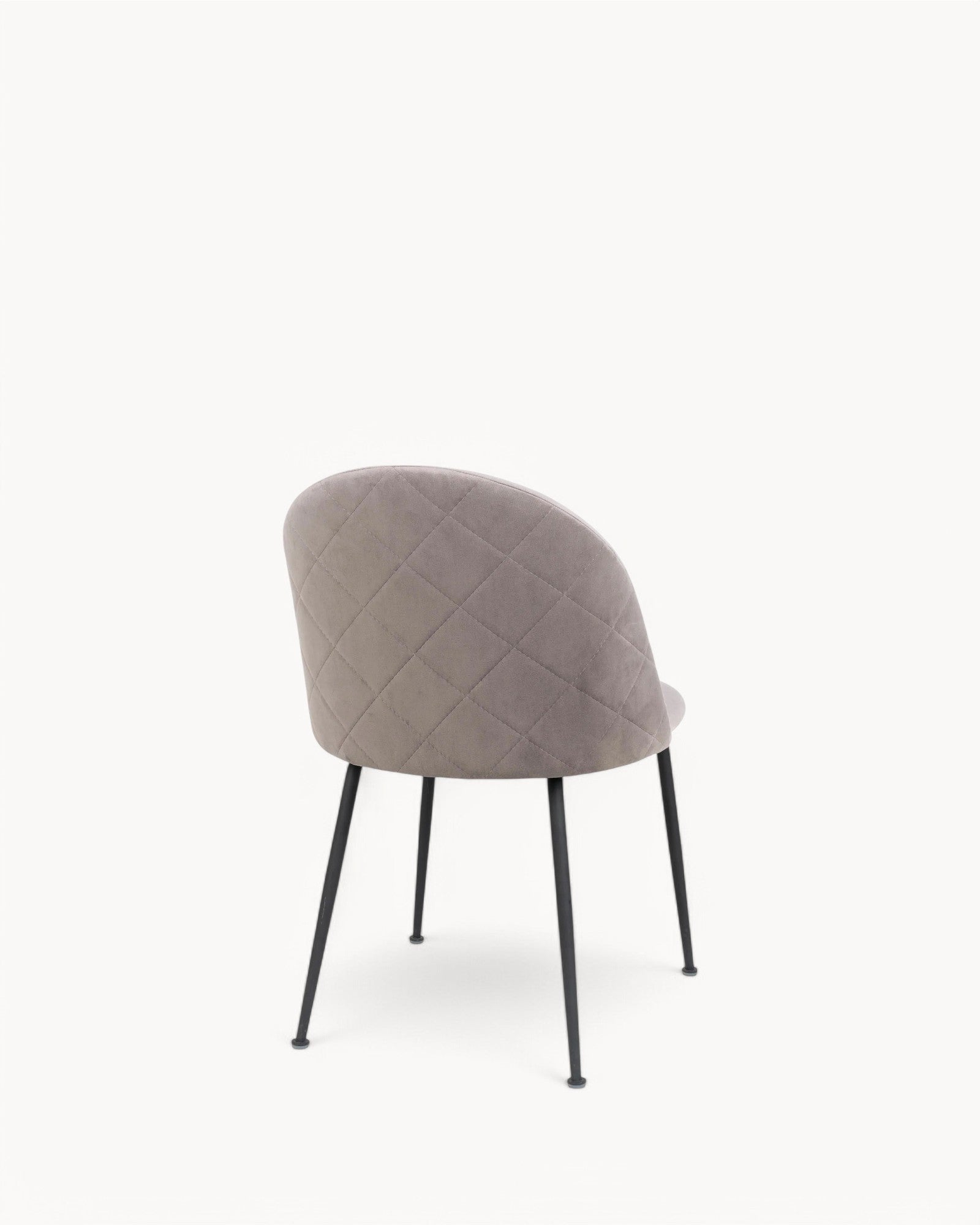 Geneve – Esszimmerstuhl – Grau Samt mit schwarzen Metallbeinen