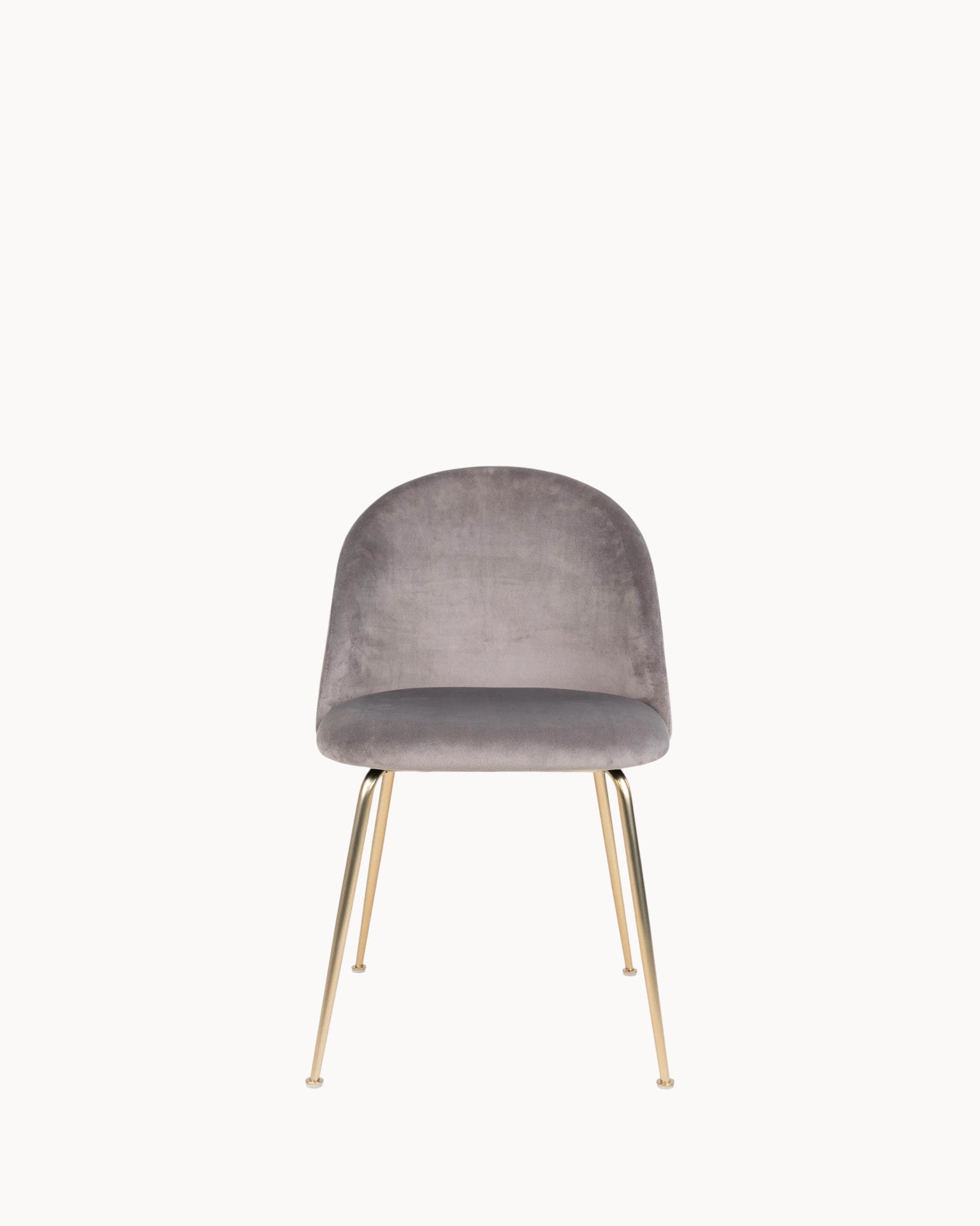 Geneve Esszimmerstuhl – Grau Samt, Messing-Look Beine (2er-Set)