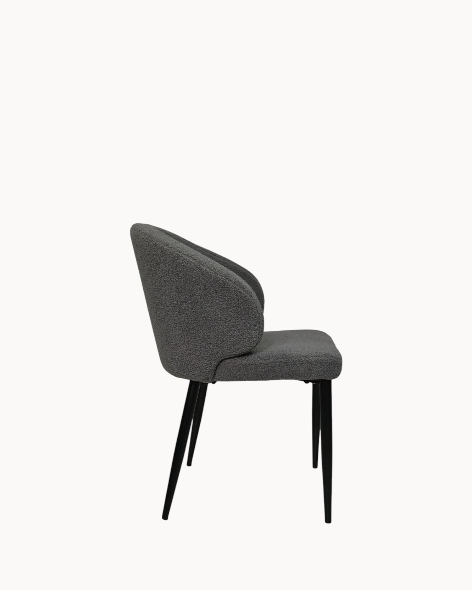 HSM Collection – Esszimmerstuhl Yuna 2er Set – Grau/Schwarz – Stoff & Metall