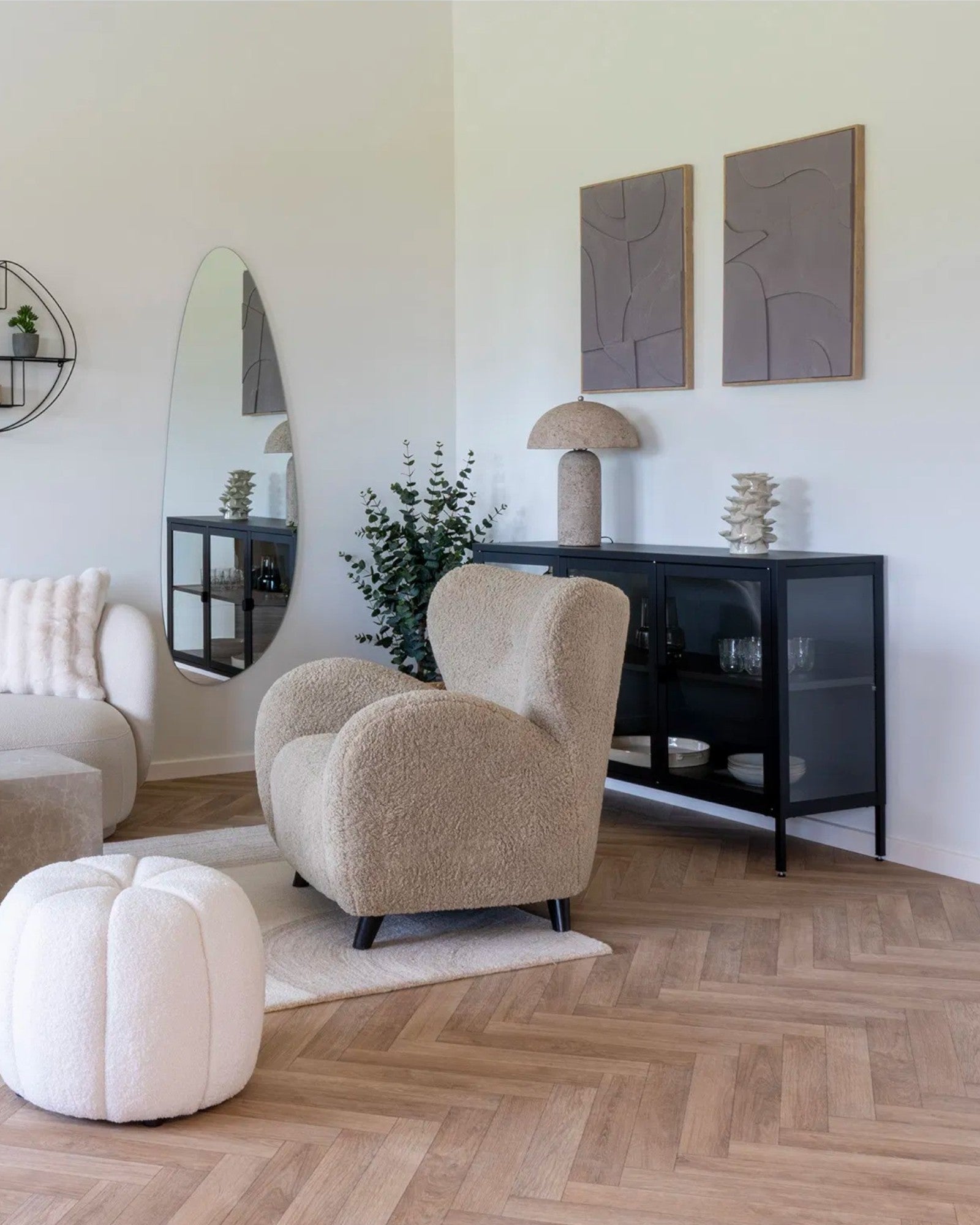 Relief Wanddeko Sandform Echo – Grau Sand – Leinwandbild Höhe 70 cm