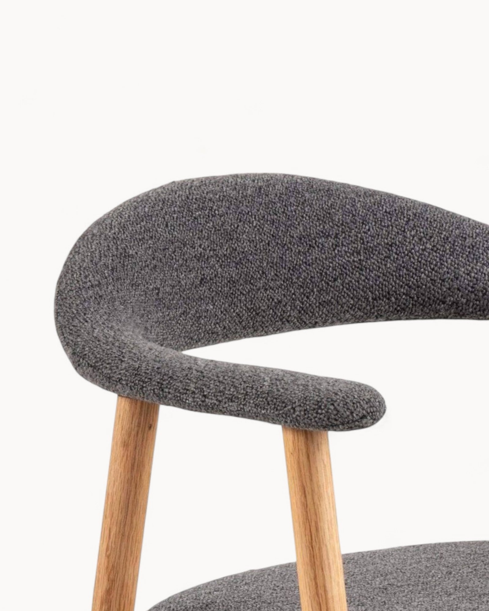 HSM Collection – Esszimmerstuhl grau mit Stoffpolsterung, 2er-Set