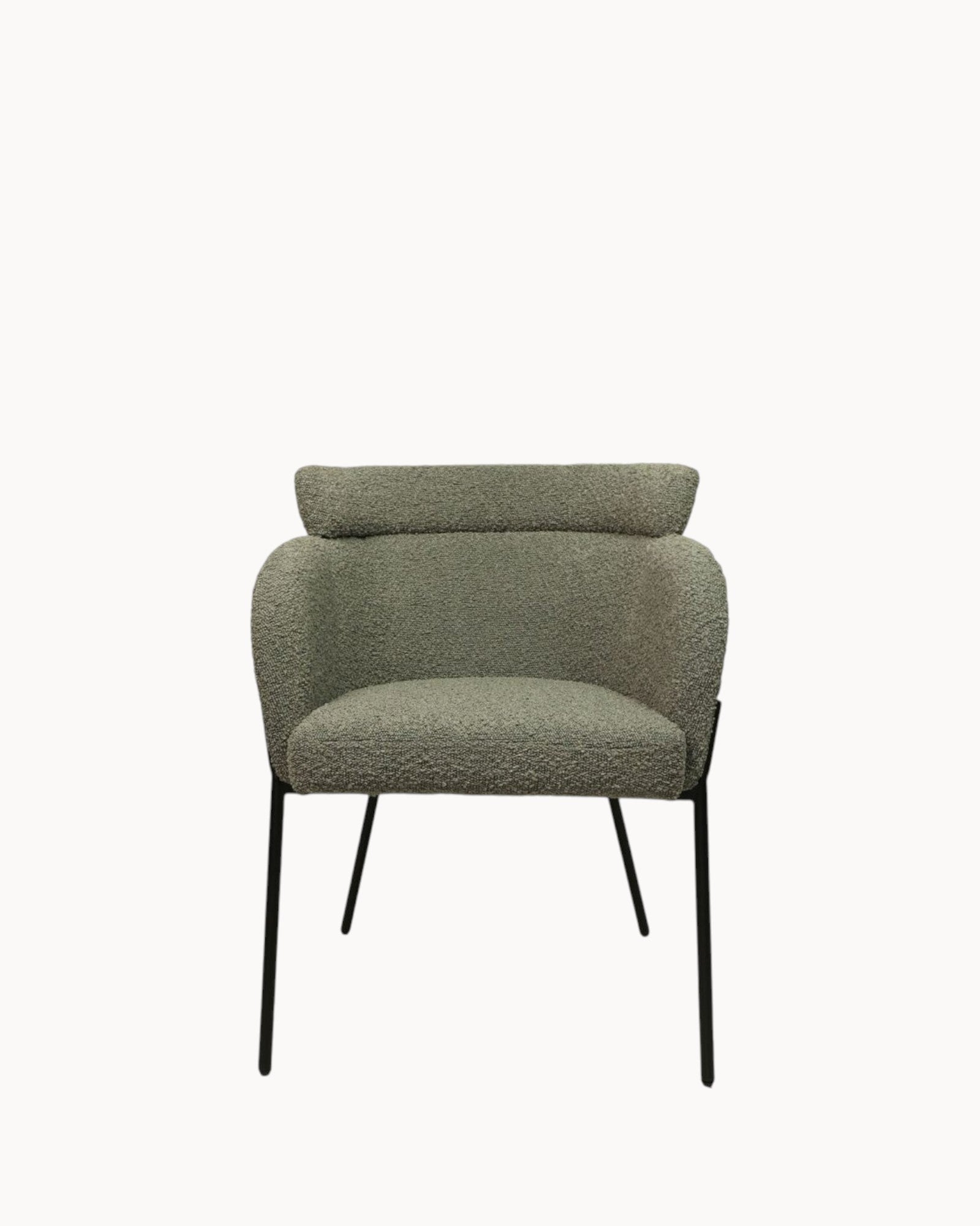 HSM Collection – Luca Esszimmerstuhl, 2er-Set – Bouclé-Stoff – Grau/Schwarz