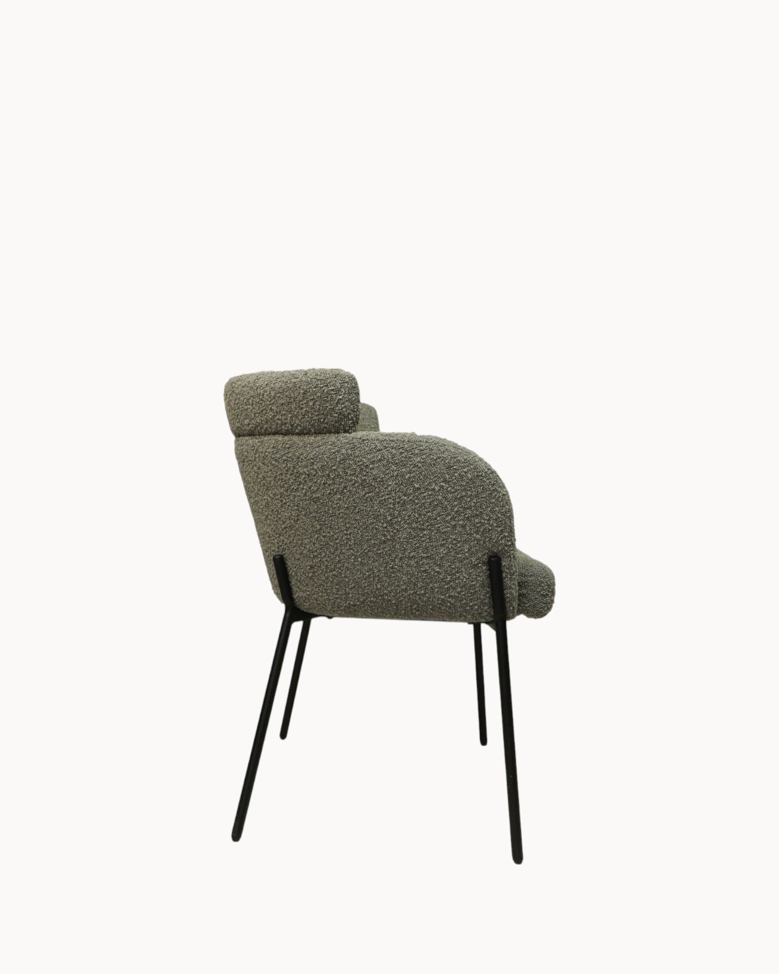 HSM Collection – Luca Esszimmerstuhl, 2er-Set – Bouclé-Stoff – Grau/Schwarz