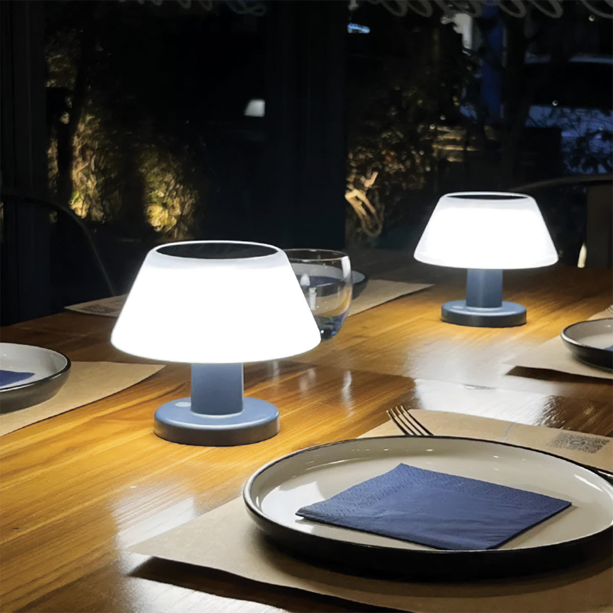 Solar Tischlampe | LED, Solarbetrieben, IP65 Wasserdicht | 20 Lumen, 4 Helligkeitsstufen, 6-8 Stunden Batterielaufzeit