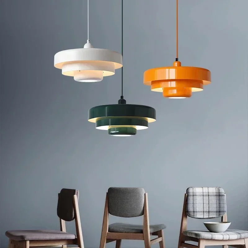 Moderne Pendelleuchte aus Kohlenstoffstahl/Aluminium, Ø35cm, E27 Lichtquelle