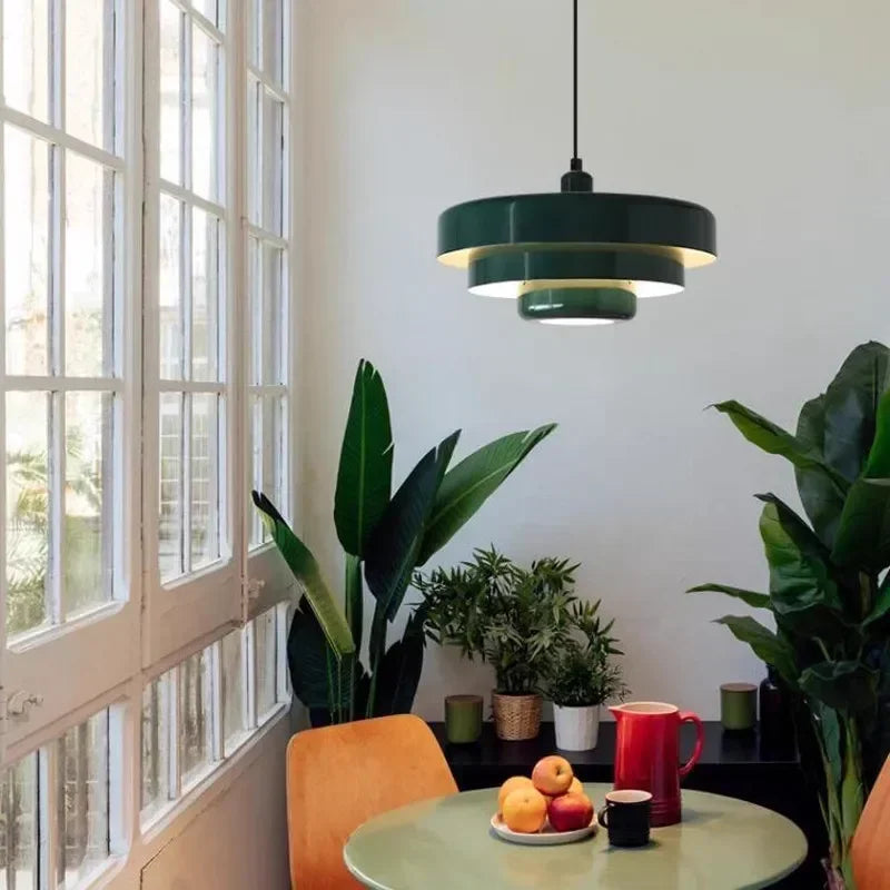 Moderne Pendelleuchte aus Kohlenstoffstahl/Aluminium, Ø35cm, E27 Lichtquelle