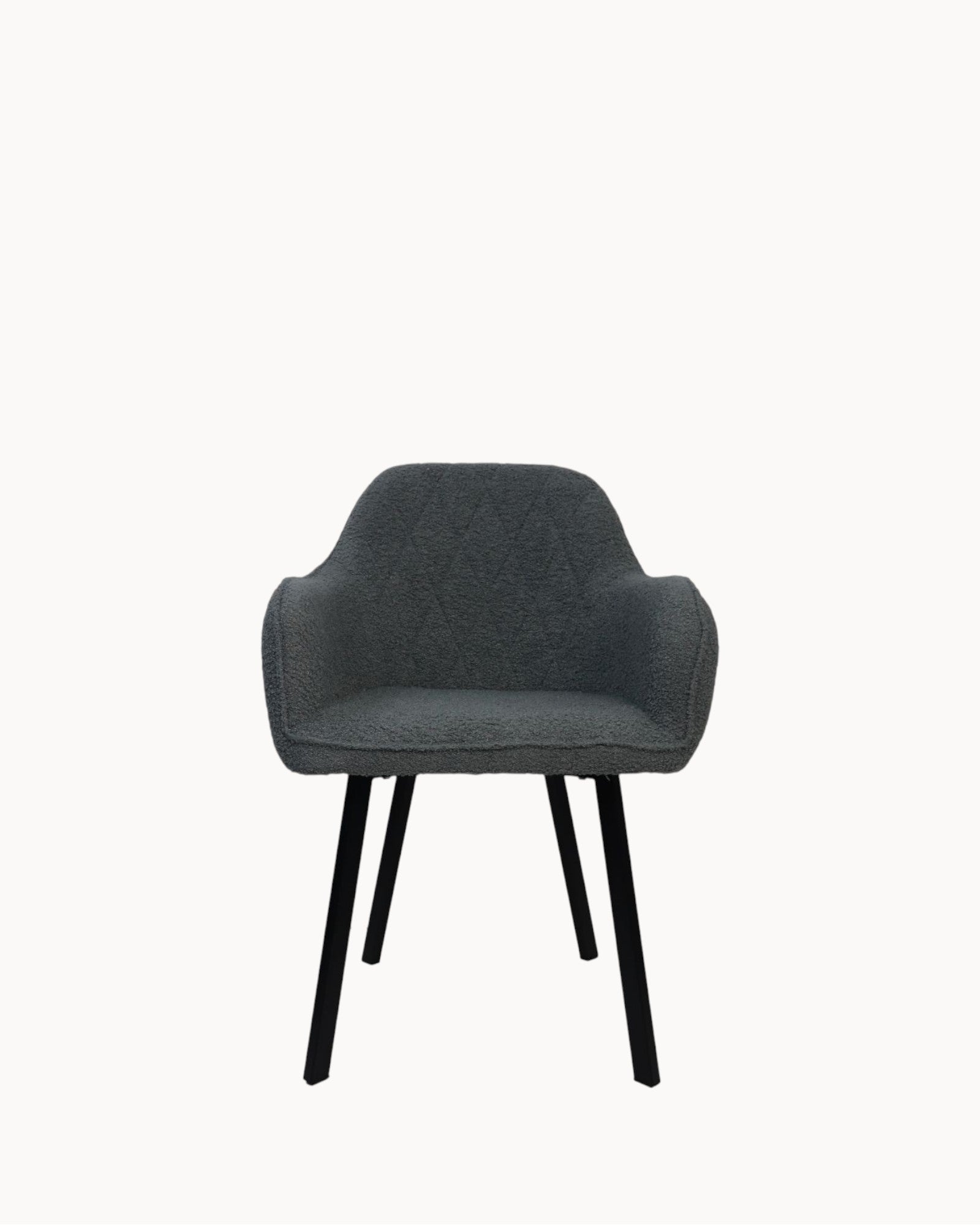 Esszimmerstuhl 2er-Set – Demi – Hellgrau/Schwarz – Stoff & Metall – Modern