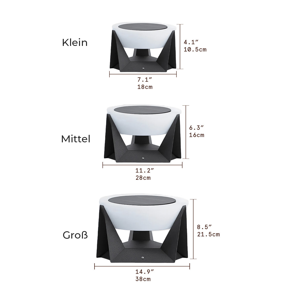 Zeitgenössische Solar-Stehlampe | Inklusive LED-Lampen, IP65 Edelstahl, verstellbar, C3008-E