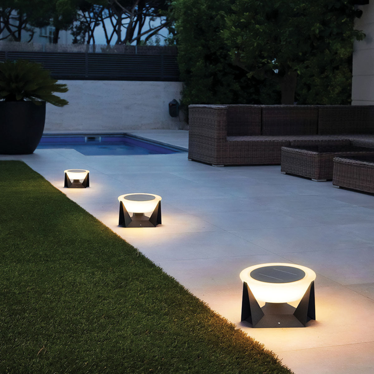 Zeitgenössische Solar-Stehlampe | Inklusive LED-Lampen, IP65 Edelstahl, verstellbar, C3008-E