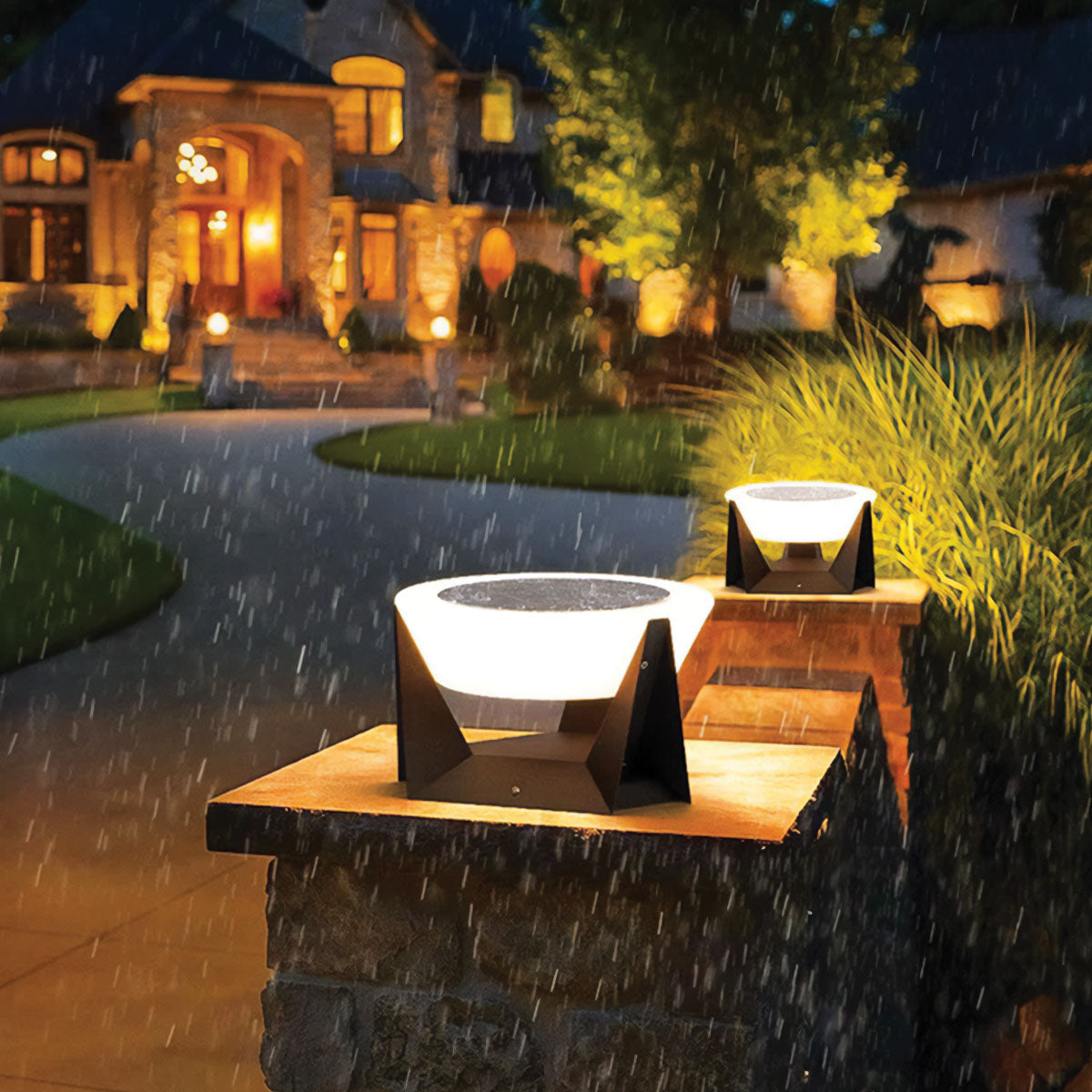 Zeitgenössische Solar-Stehlampe | Inklusive LED-Lampen, IP65 Edelstahl, verstellbar, C3008-E