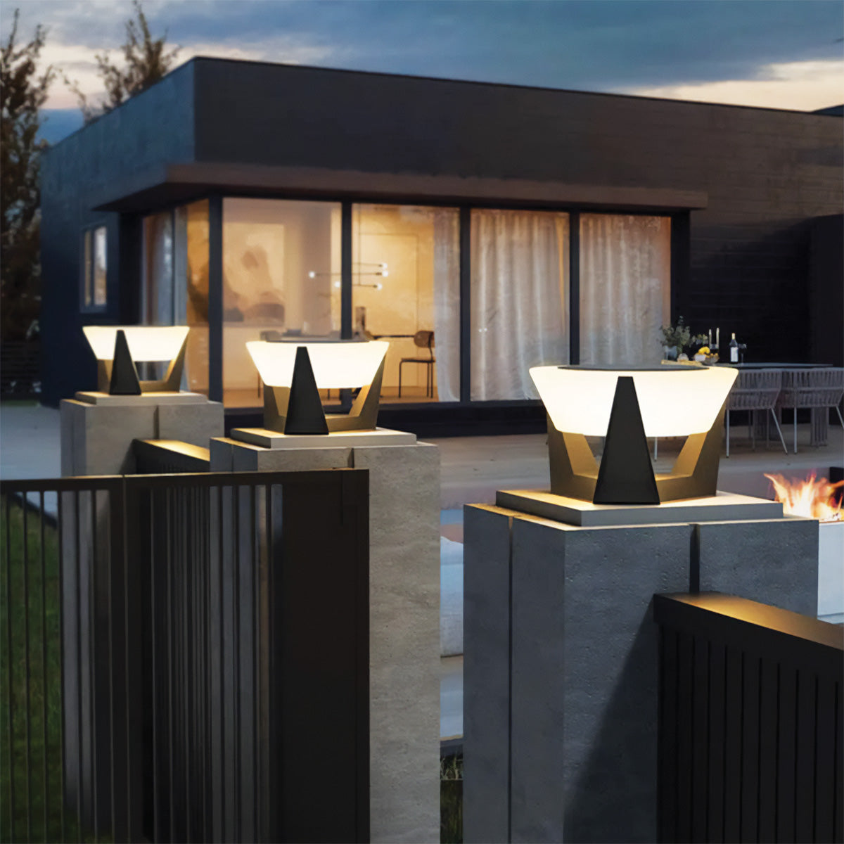 Zeitgenössische Solar-Stehlampe | Inklusive LED-Lampen, IP65 Edelstahl, verstellbar, C3008-E