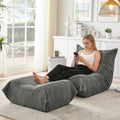 Lazy Sofa Bodenstuhl mit Rückenlehne und Fußhocker