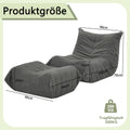 Lazy Sofa Bodenstuhl mit Rückenlehne und Fußhocker