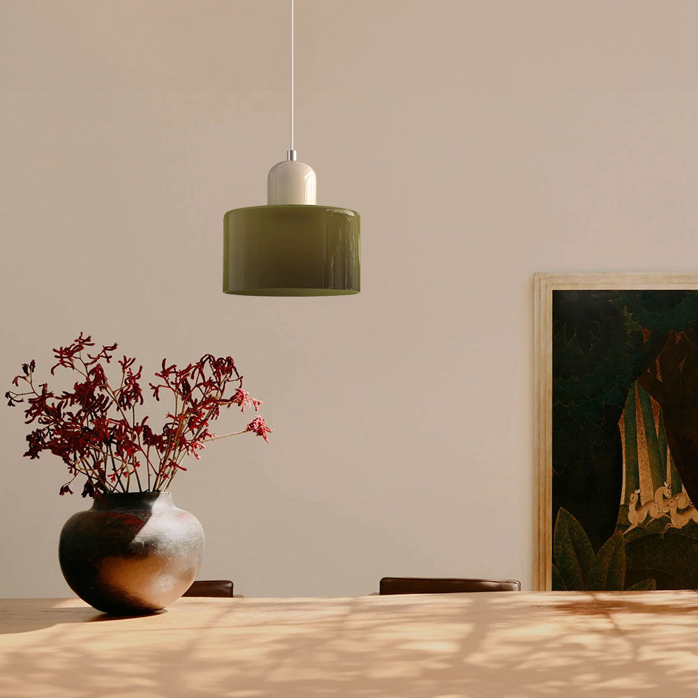 Kleine Glas-Pendelleuchte - LED, Glas/Metall, Max 12W, Druckknopfschalter, E27, CE/UL zertifiziert, moderne Eleganz