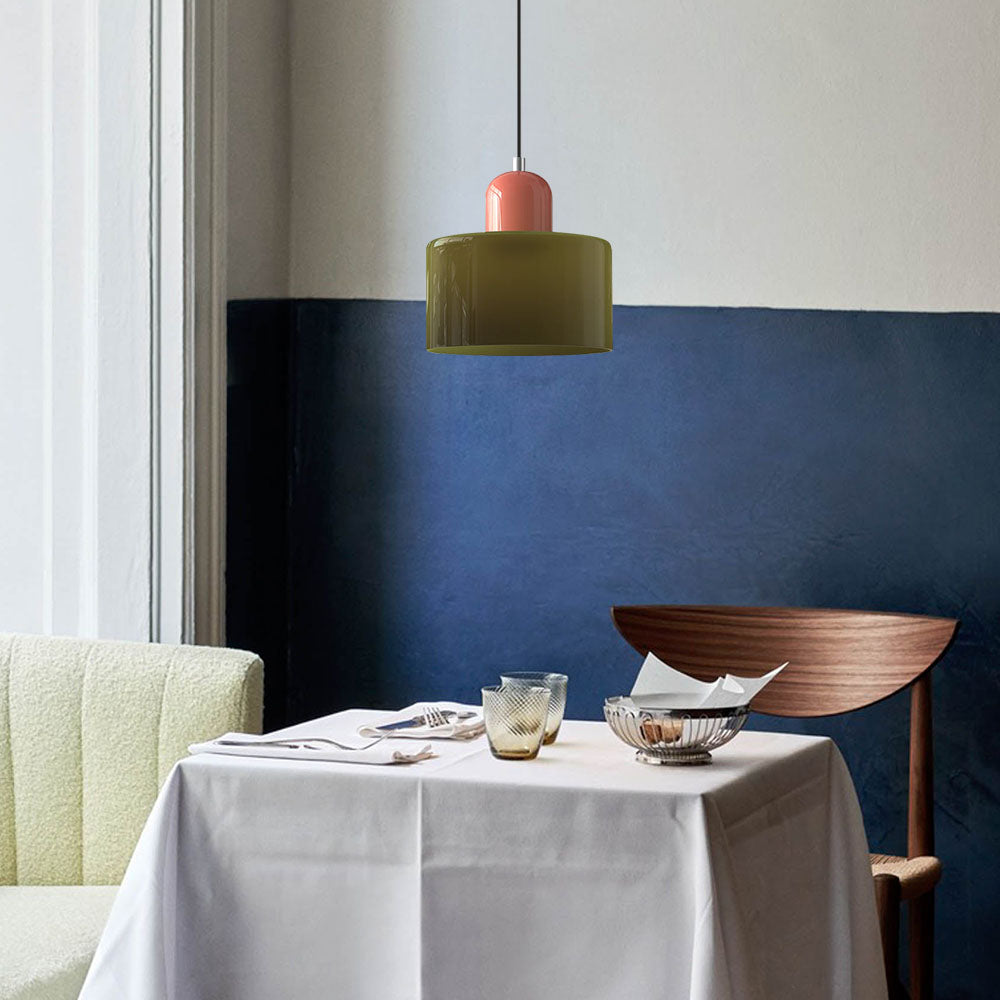 Kleine Glas-Pendelleuchte - LED, Glas/Metall, Max 12W, Druckknopfschalter, E27, CE/UL zertifiziert, moderne Eleganz