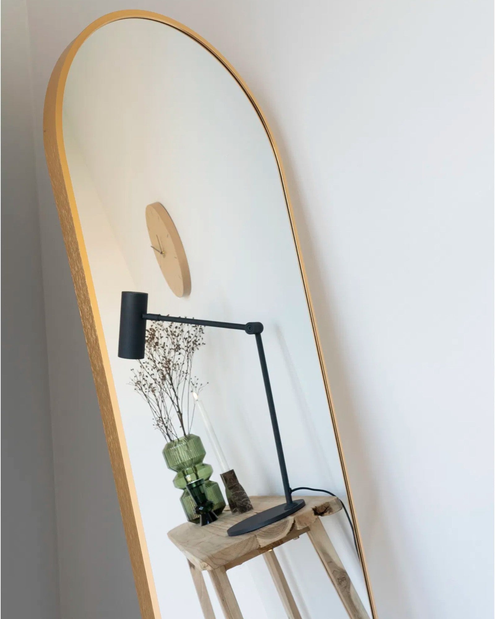 Asti Wanduhr - Natur - Runde Wanduhr aus Stahl und Holz - Ø30 cm