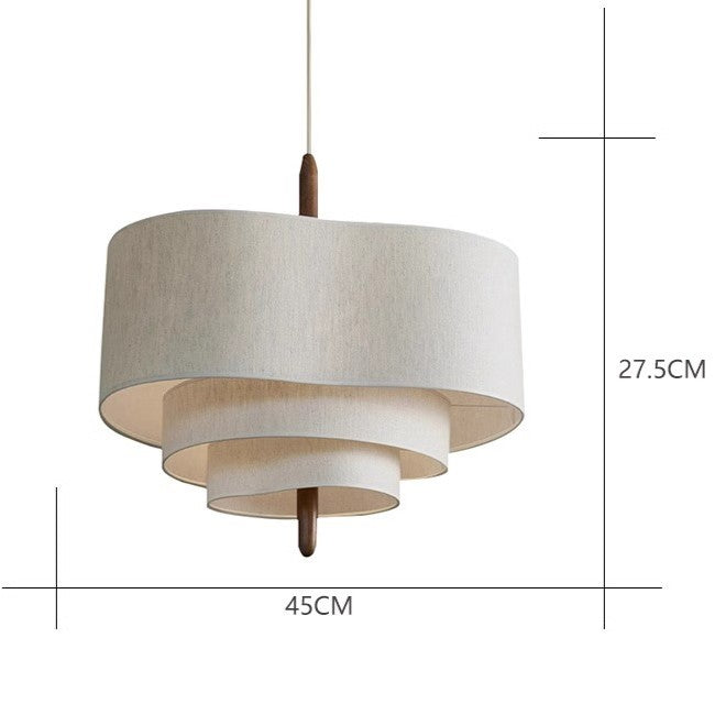 Wabi-Sabi Stoff Pendelleuchte mit mehrstufigem Design