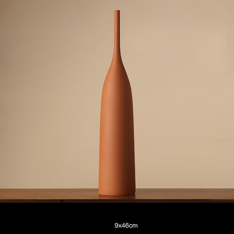 Strukturierte Morandi Keramik-Blumenvase