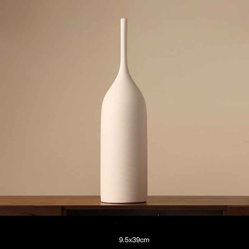 Strukturierte Morandi Keramik-Blumenvase