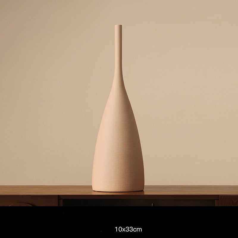 Strukturierte Morandi Keramik-Blumenvase