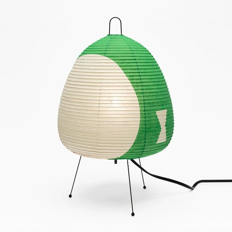 Wabi-Sabi Tischlampe aus Reispapier – Japanisch inspirierte Designlampe mit sanftem Licht