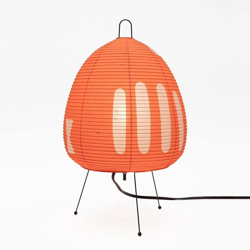 Wabi-Sabi Tischlampe aus Reispapier – Japanisch inspirierte Designlampe mit sanftem Licht