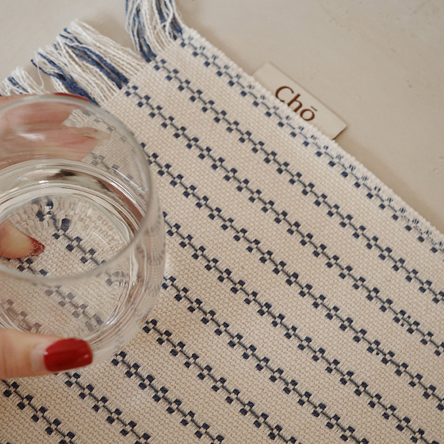 Vintage-Tischset und hitzebeständige Matte aus Stoff