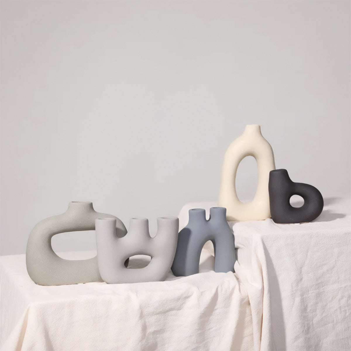 Frosted Vase Collection - Keramische Tischvase, New Classic / Post-Modern Style, Home Office Dekoration