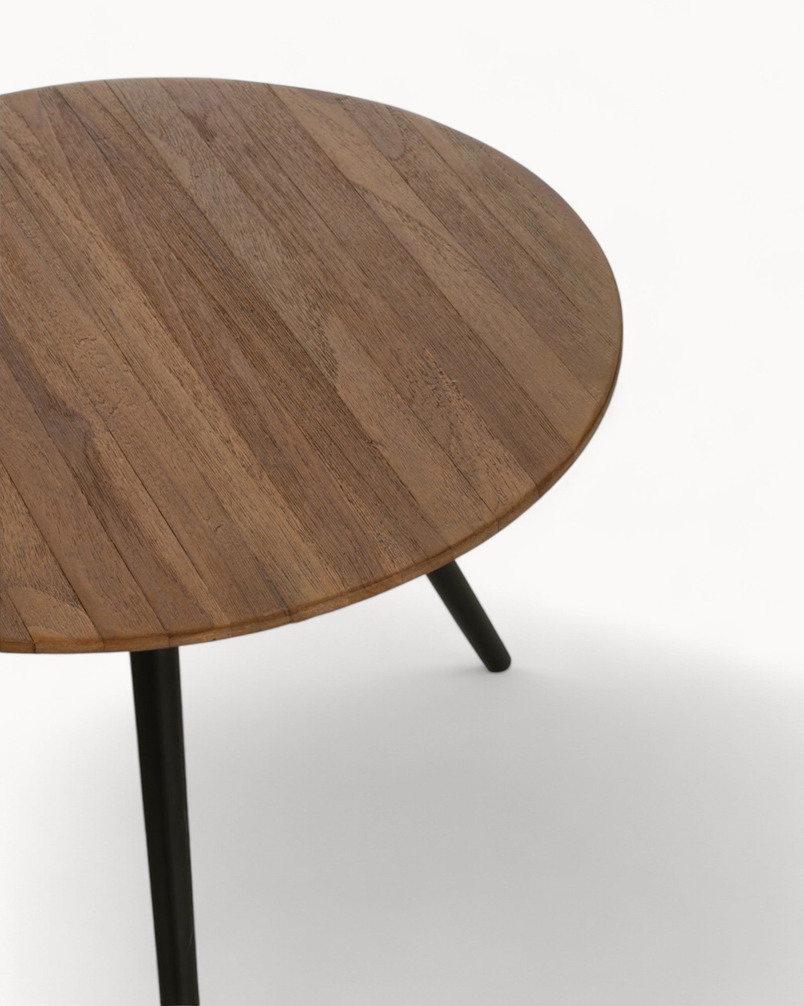 J-Line Tisch rund – Recyceltes Teakholz – Braun – 30 cm