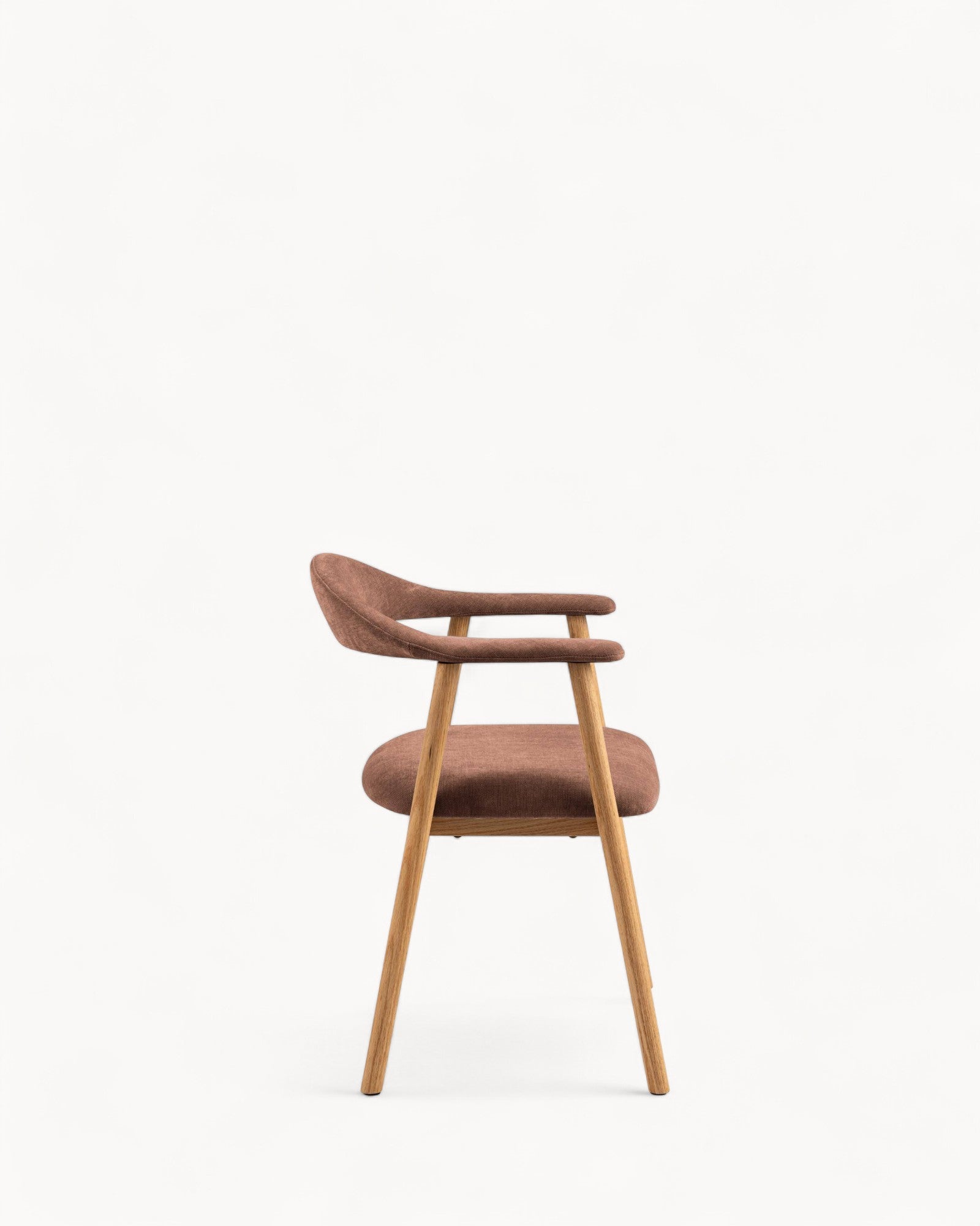 HSM Collection – Esszimmerstuhl Ella mit Armlehnen 2er-Set – Terrakotta/Weiß – Stoff/Eiche