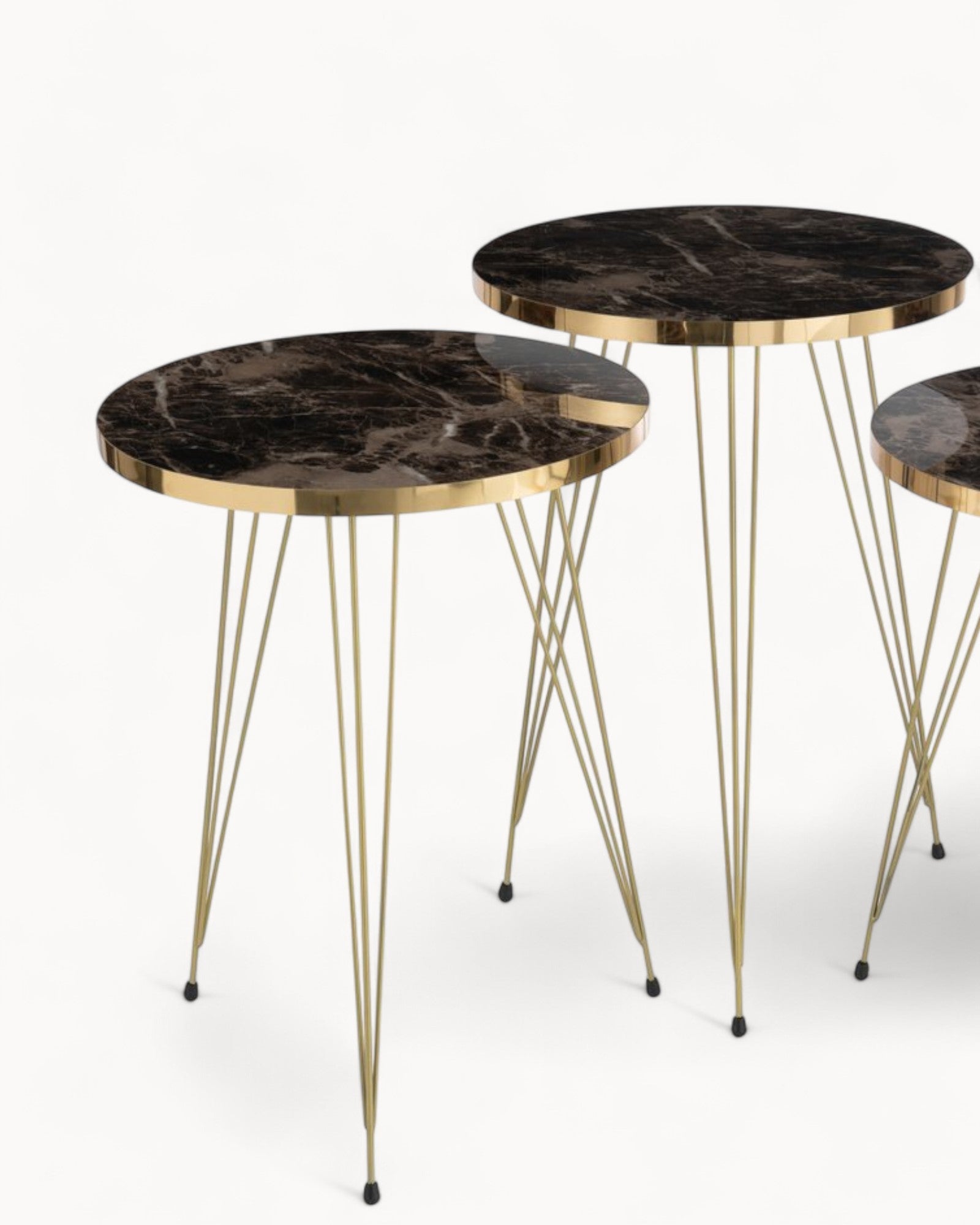 J-Line Beistelltisch – Metall & Holz – Schwarz/Weiß – Modernes Design