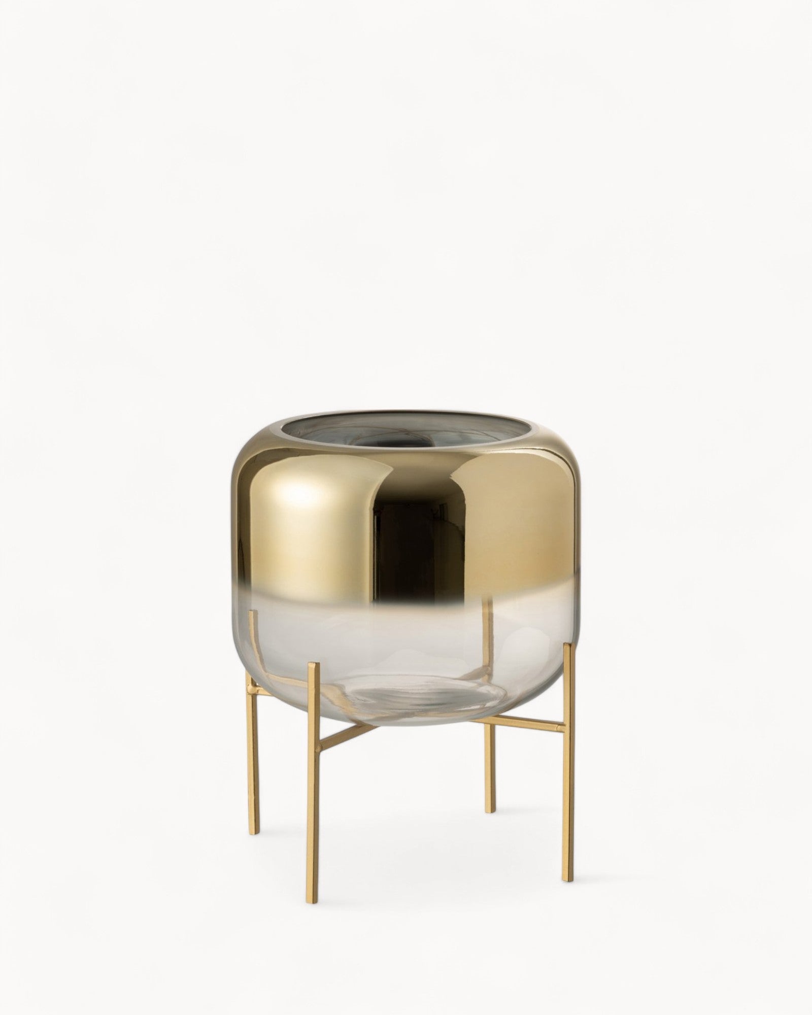 J-Line Vase Oceanne – Glas – Gold/Transparent – Klein