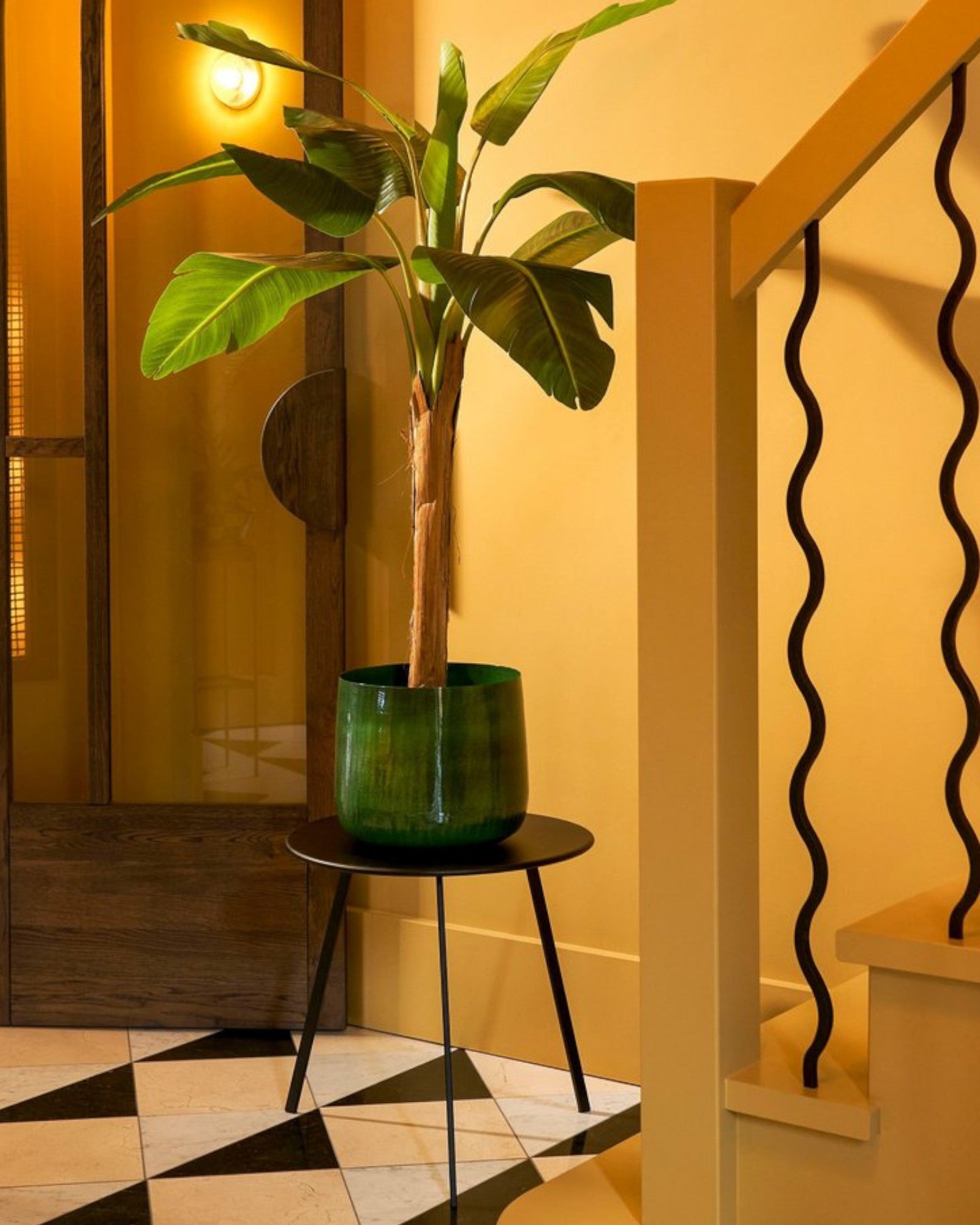 Mica Decorations – Benson Blumentopf Dunkelgrün Metall H32 x Ø37 cm