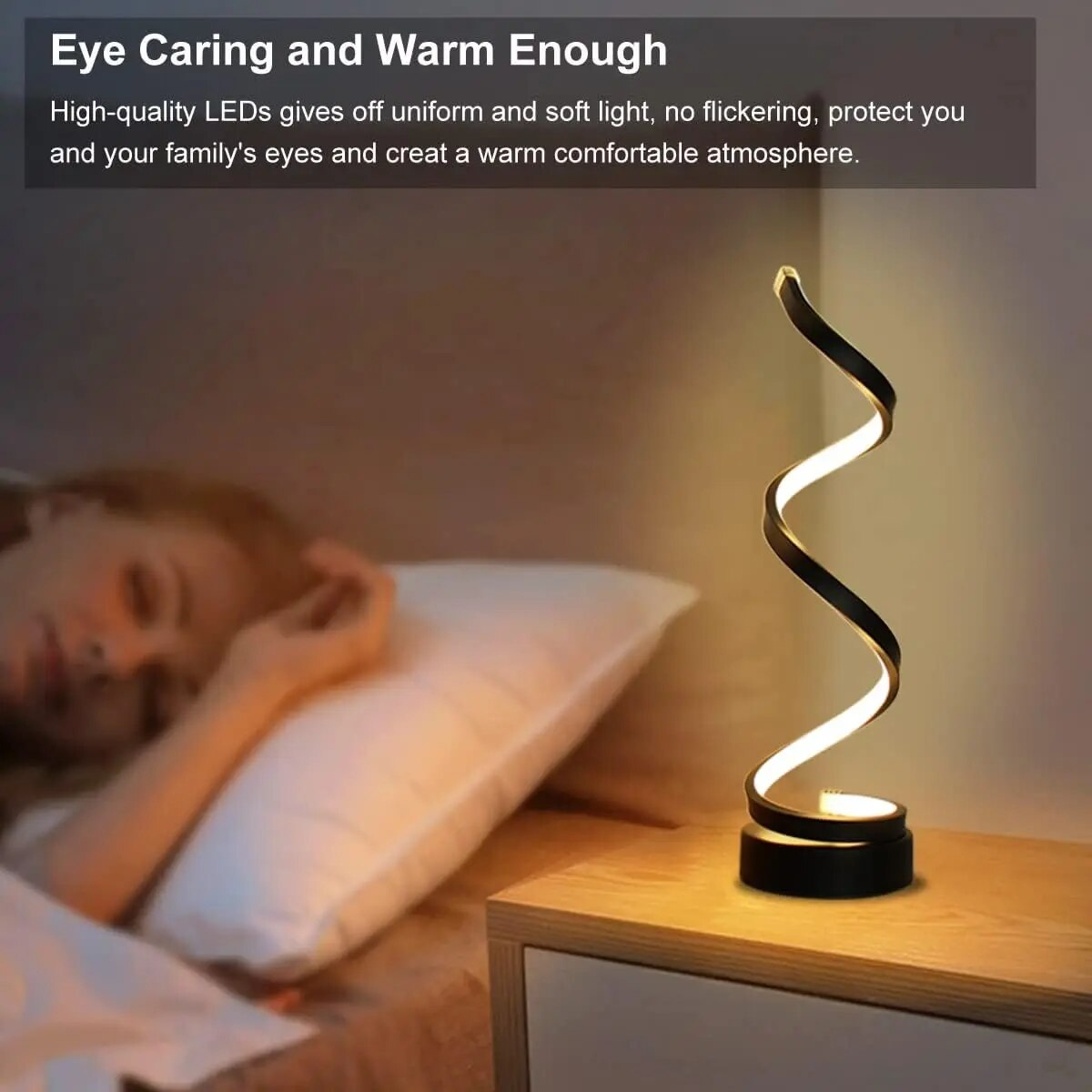 Gebogene LED Schreibtischlampe, Augenschutz, Warm/Dreifarbig, Dimmbar