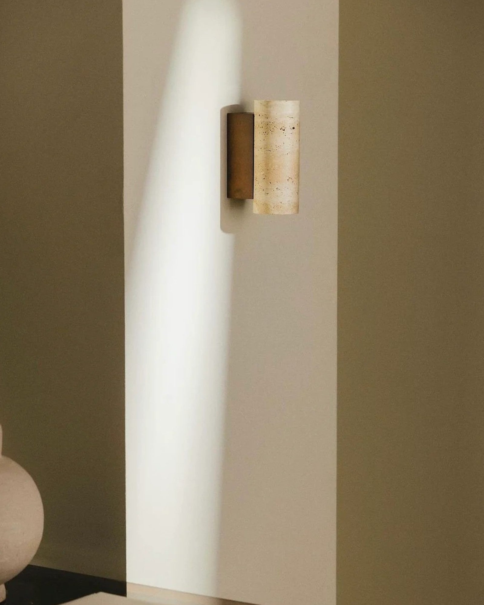 Beige - Wandleuchte Rund