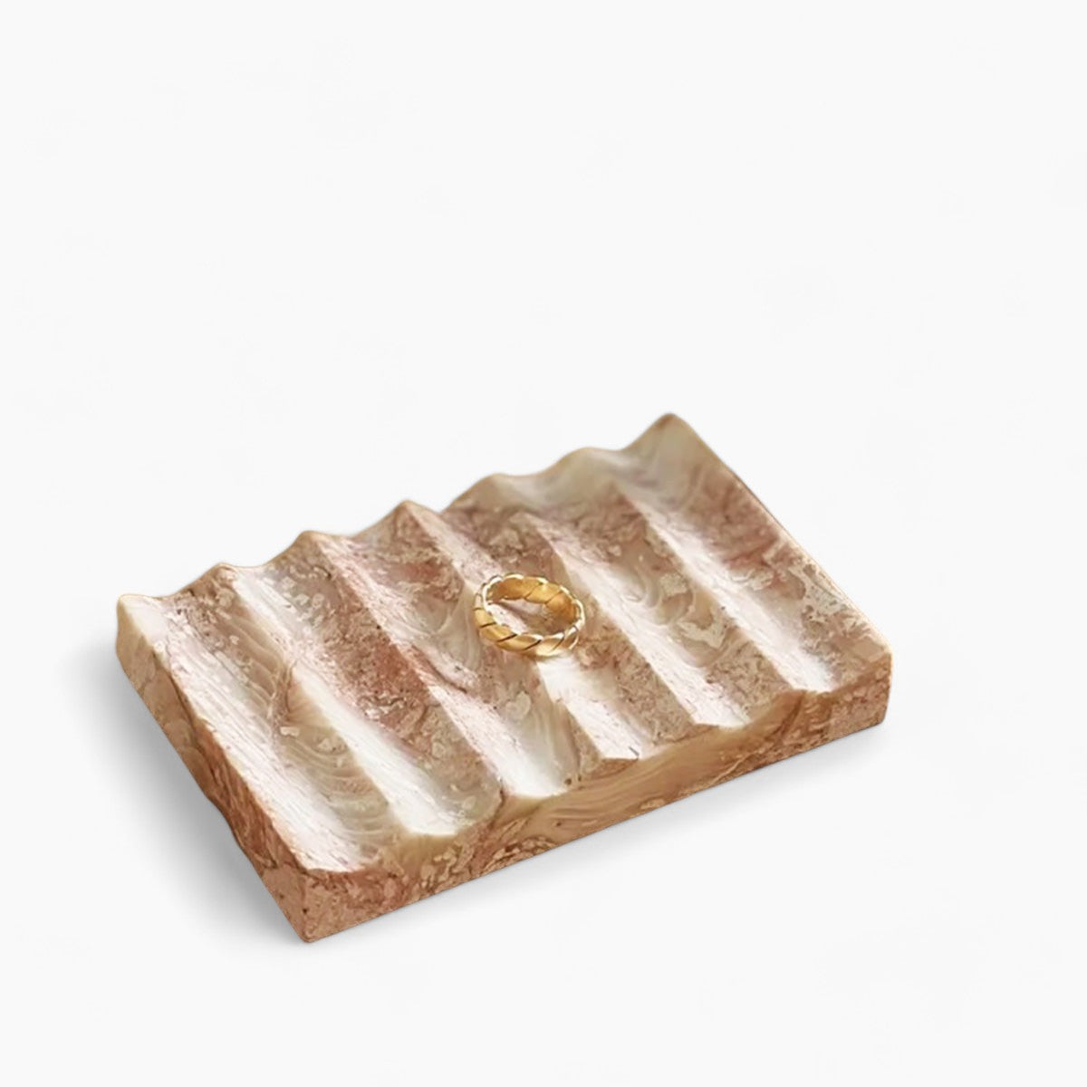 Tablett aus geriffeltem Stein