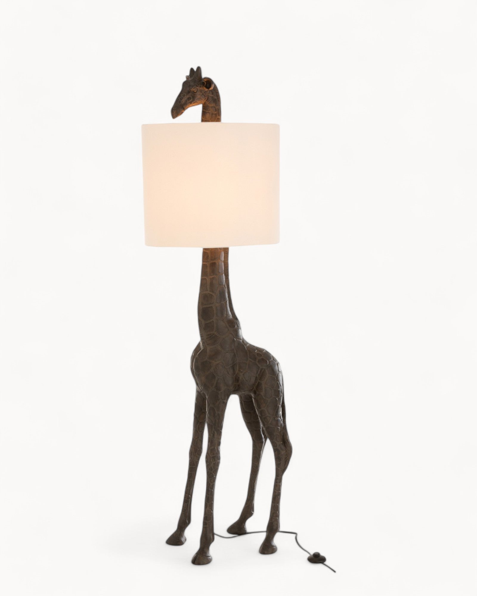 J-Line Lampe Giraffe - Stehlampe Dunkelbraun Polyresin 179 cm