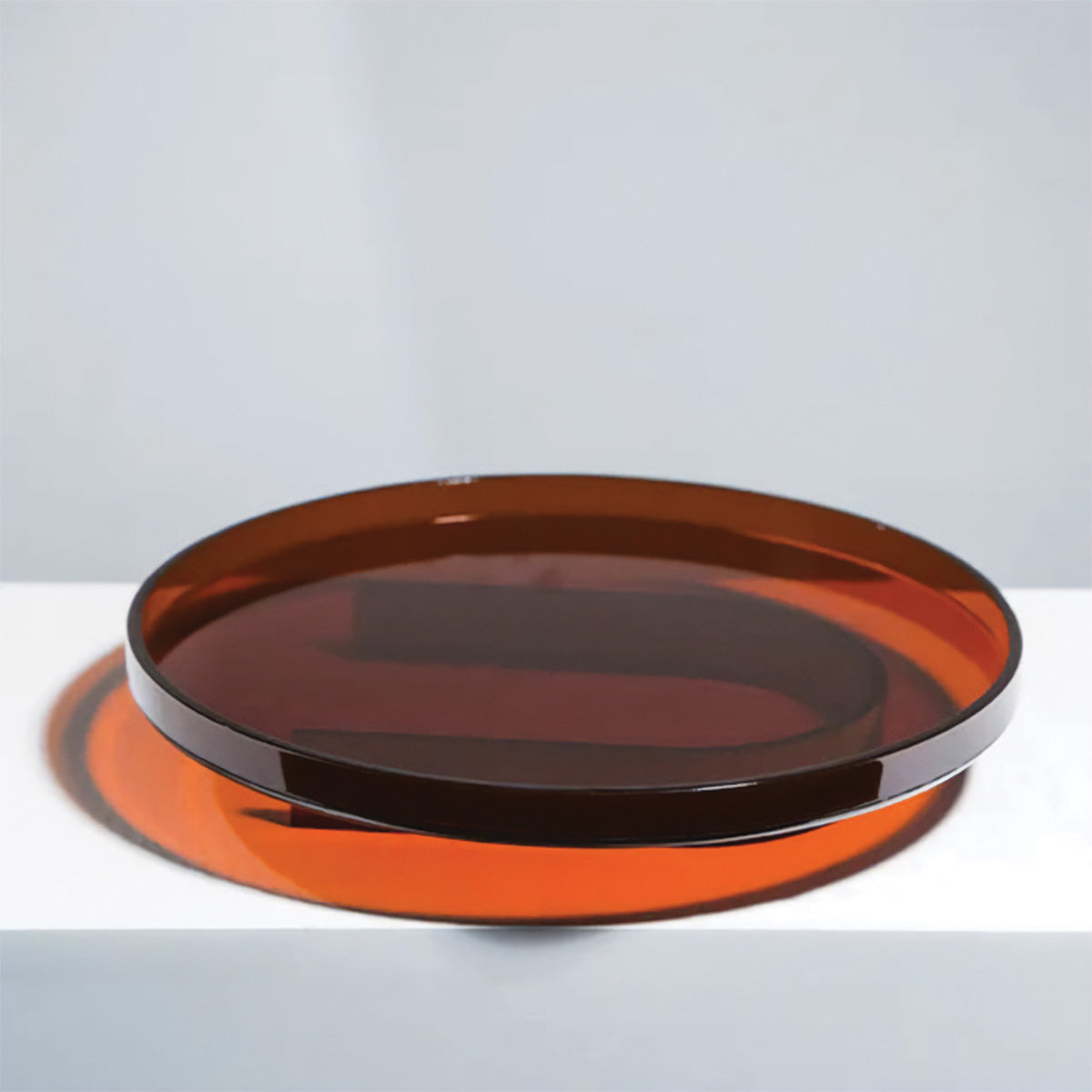 Serviertablett aus Acryl - Rechteckig & Rund, Orange | Moderne Heimdekoration & Servierschüssel
