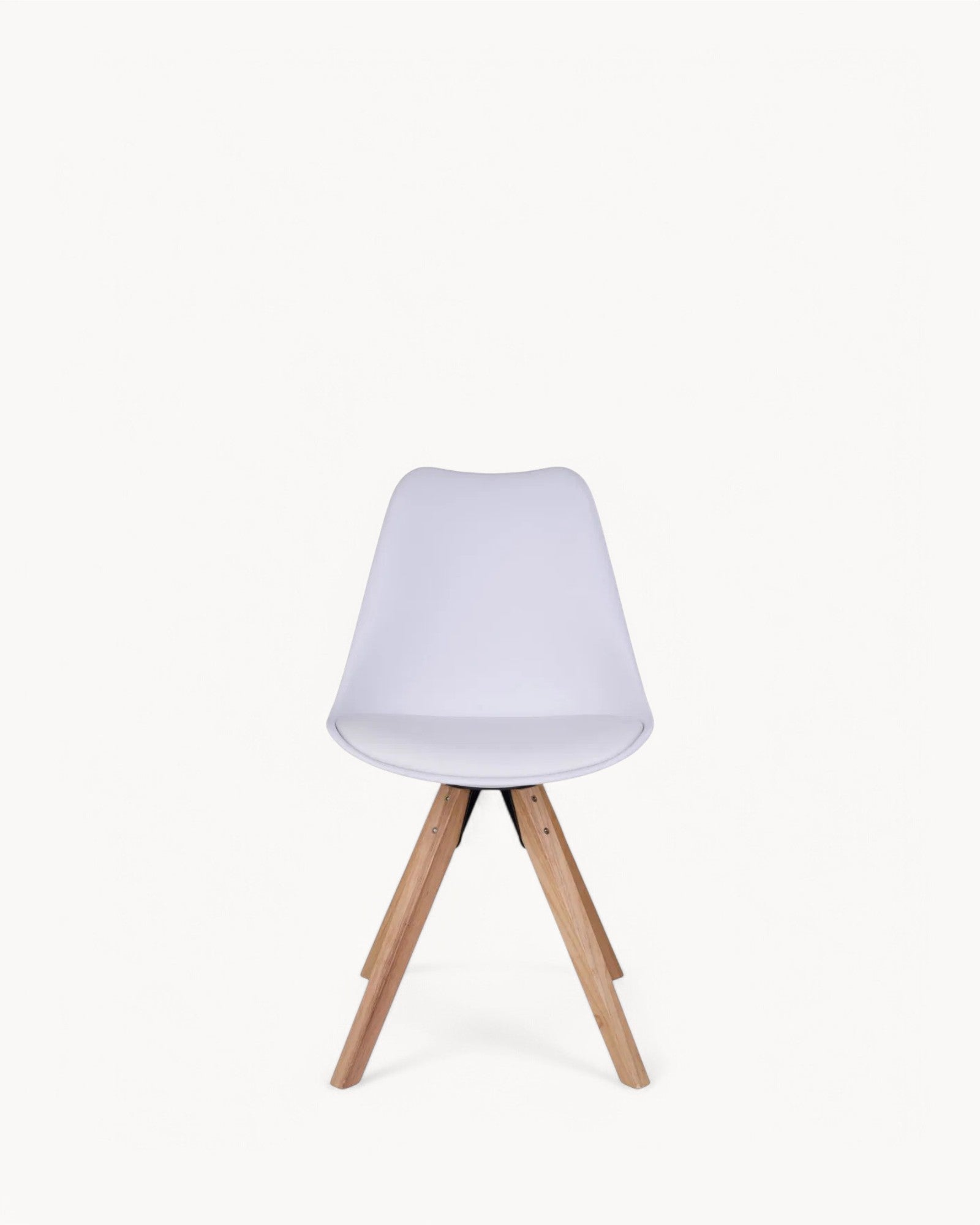 Bergen Esszimmerstuhl – weißes PU-Leder – Holzbeine – 86 cm hoch