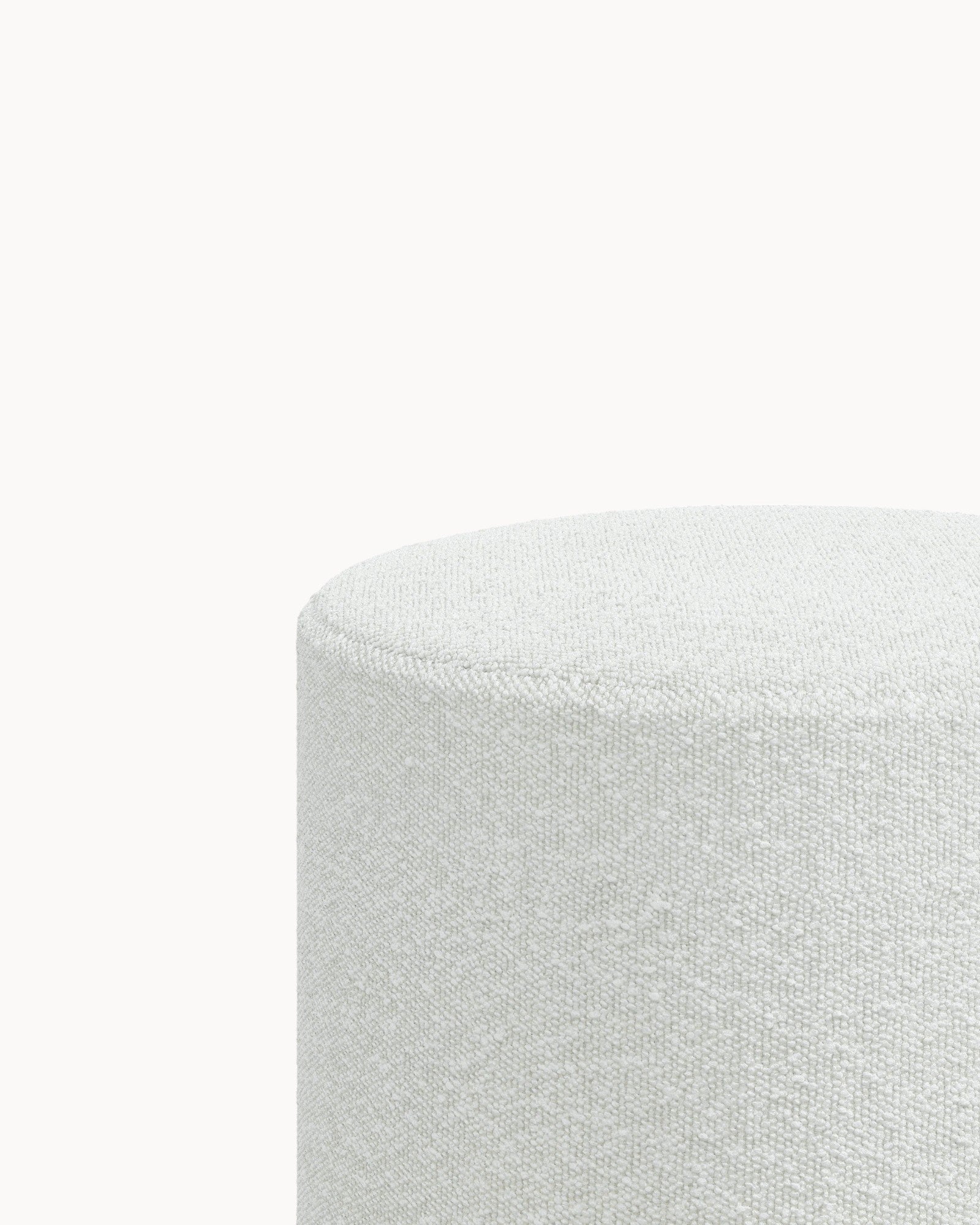 Ejby Pouf – Curly Weiß – Polyester Pouf Ø34x36 cm für Wohnzimmer