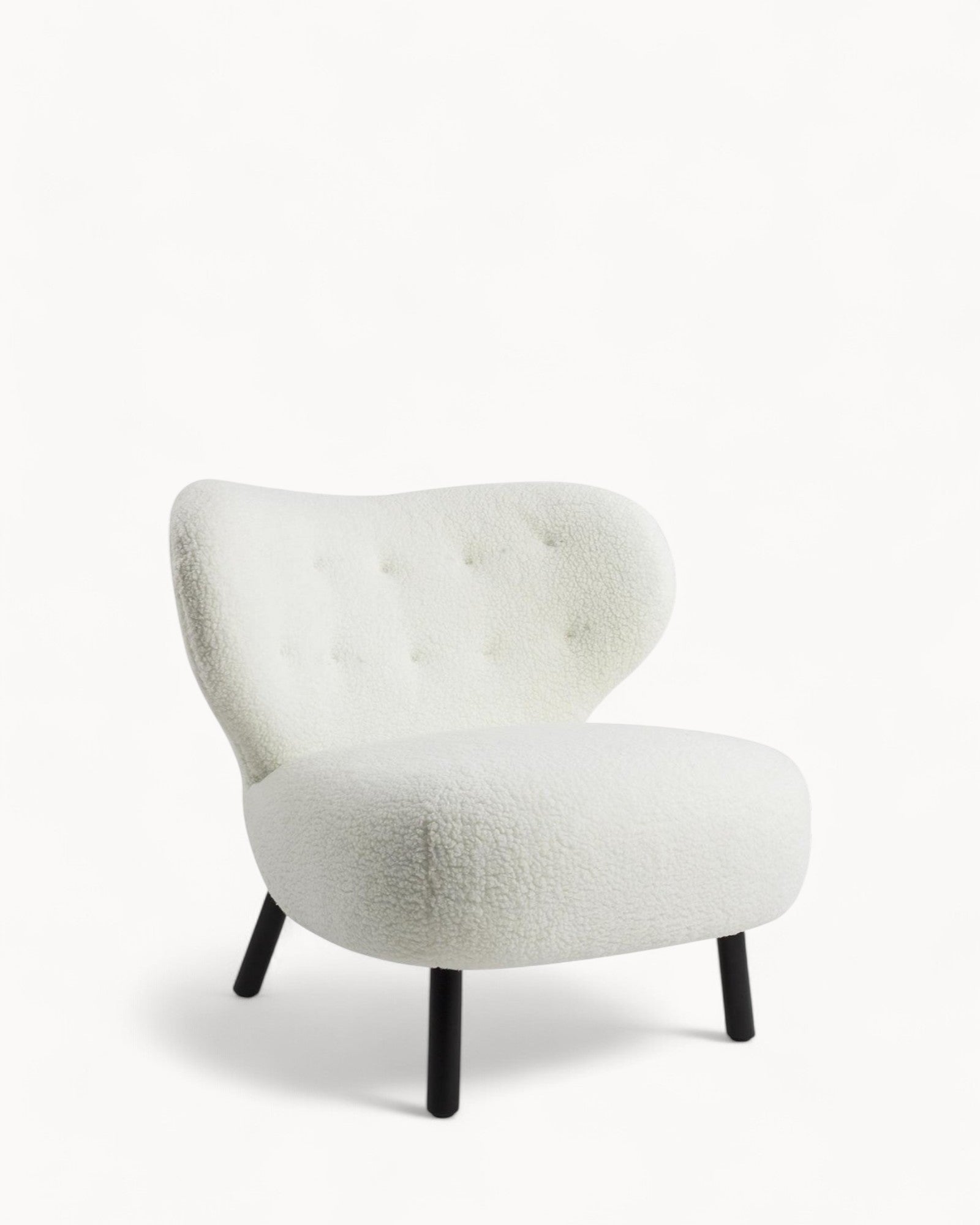 Jesper Home – Kita Sessel Vintage Loungesessel mit Wollpolsterung – Creme