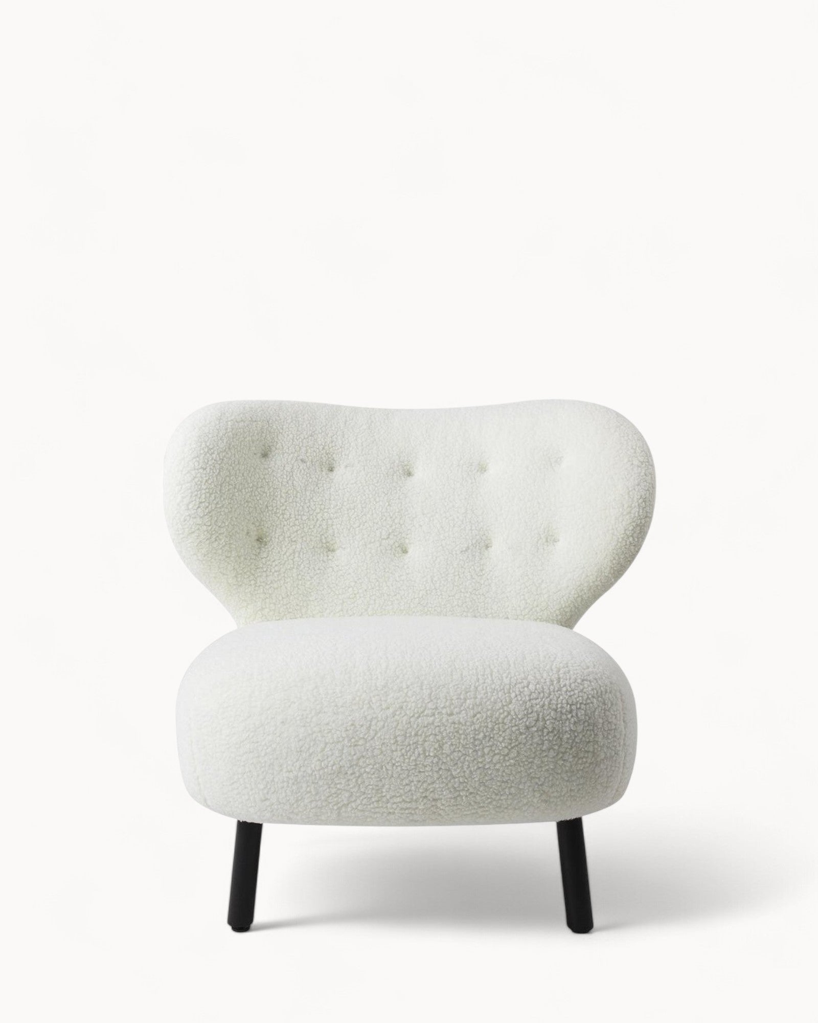 Jesper Home – Kita Sessel Vintage Loungesessel mit Wollpolsterung – Creme