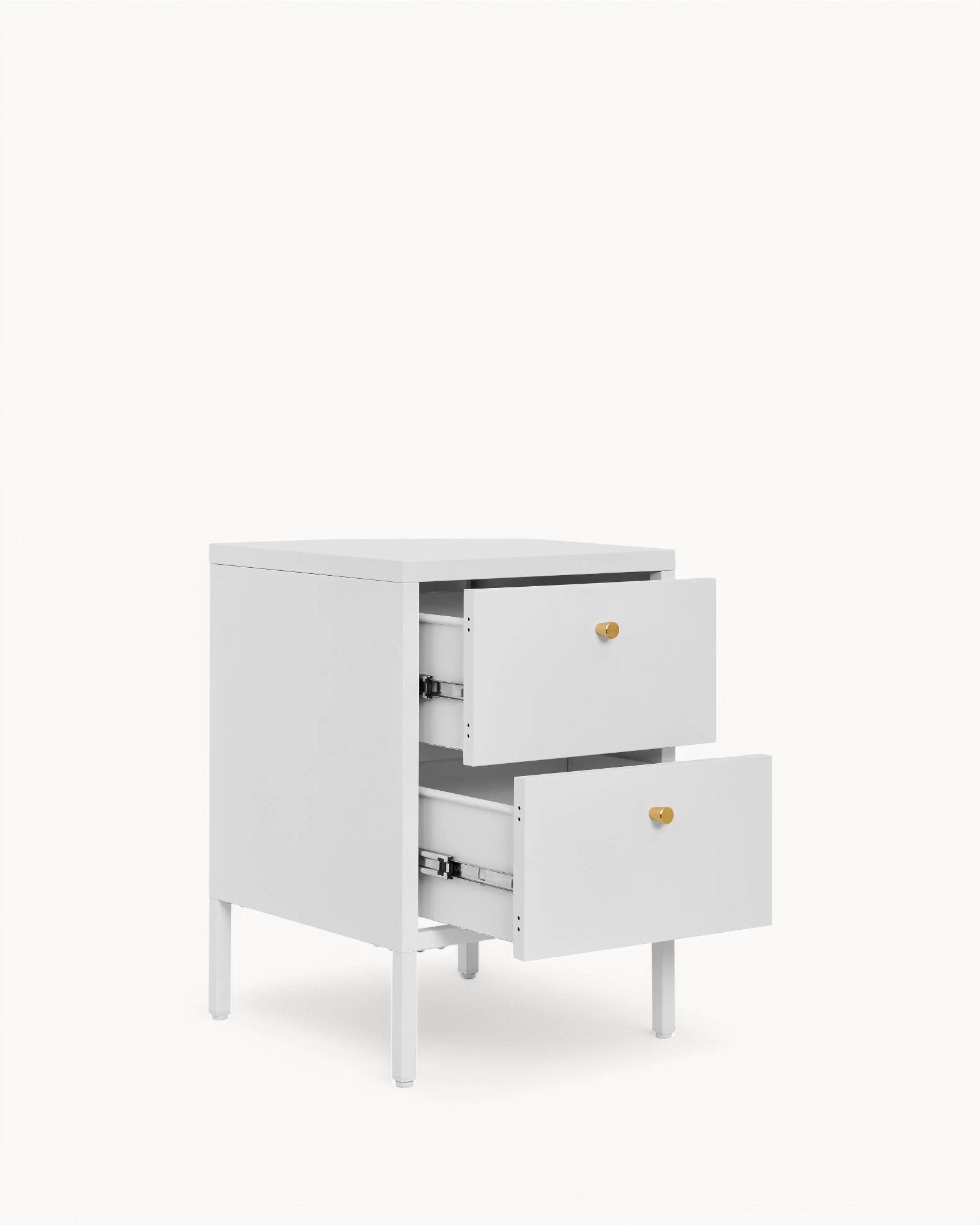 Dalby-Truhe Kommode – Weiß – 2 Schubladen aus Stahl – 40x40x60 cm