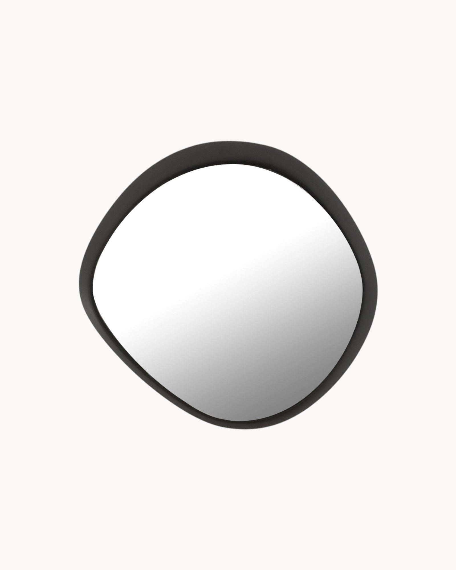 J-Line – Runder Wandspiegel – Schwarz Metall & Glas – 60,5 cm
